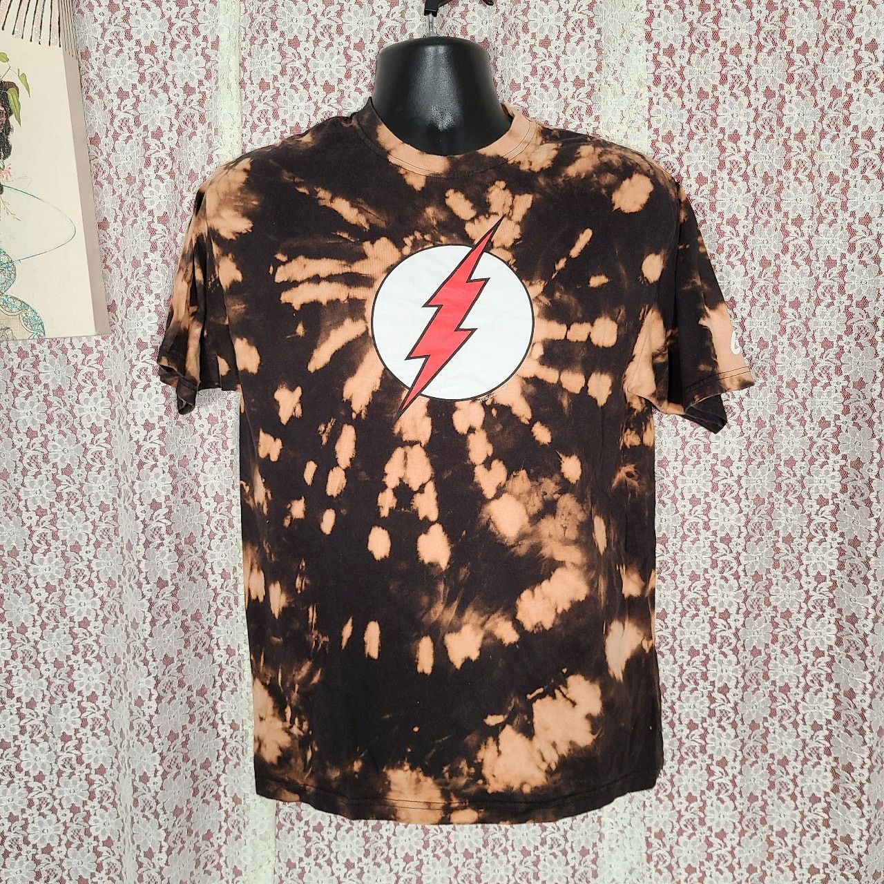 Hanes Vintage 90s Hanes Tie Dye The Flash DC size medium Size US M / EU 48-50 / 2 - 1 Thumbnail