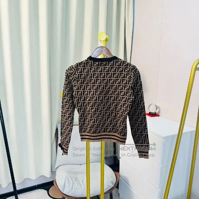 Fendi FENDI Brown Cotton Women’s Sweater . Size L / US 10 / IT 46 - 2 Thumbnail