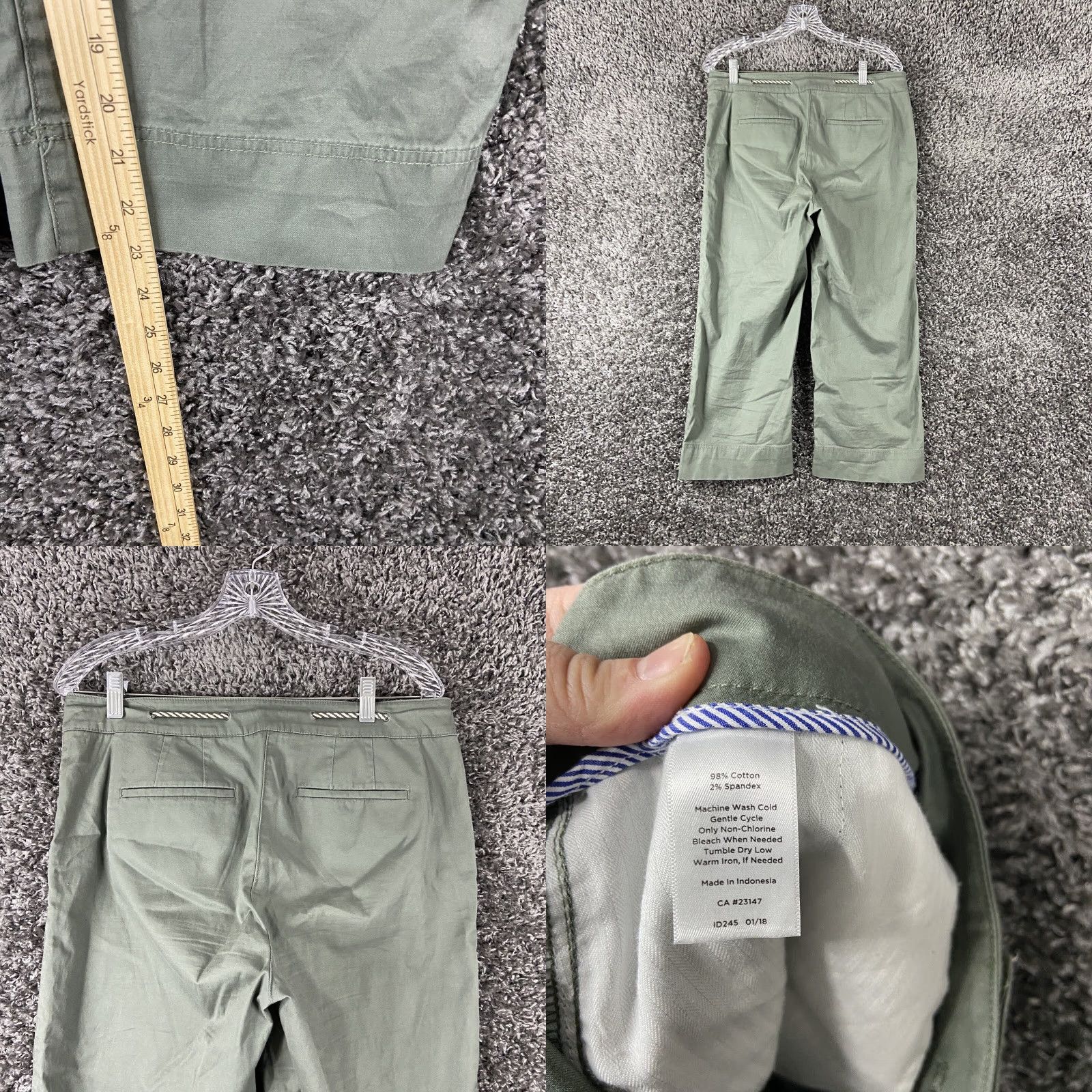 Talbots TALBOTS Wide Crop Green Pants Women’s 6 Regular Size 28" / US 6 / IT 42 - 8 Thumbnail