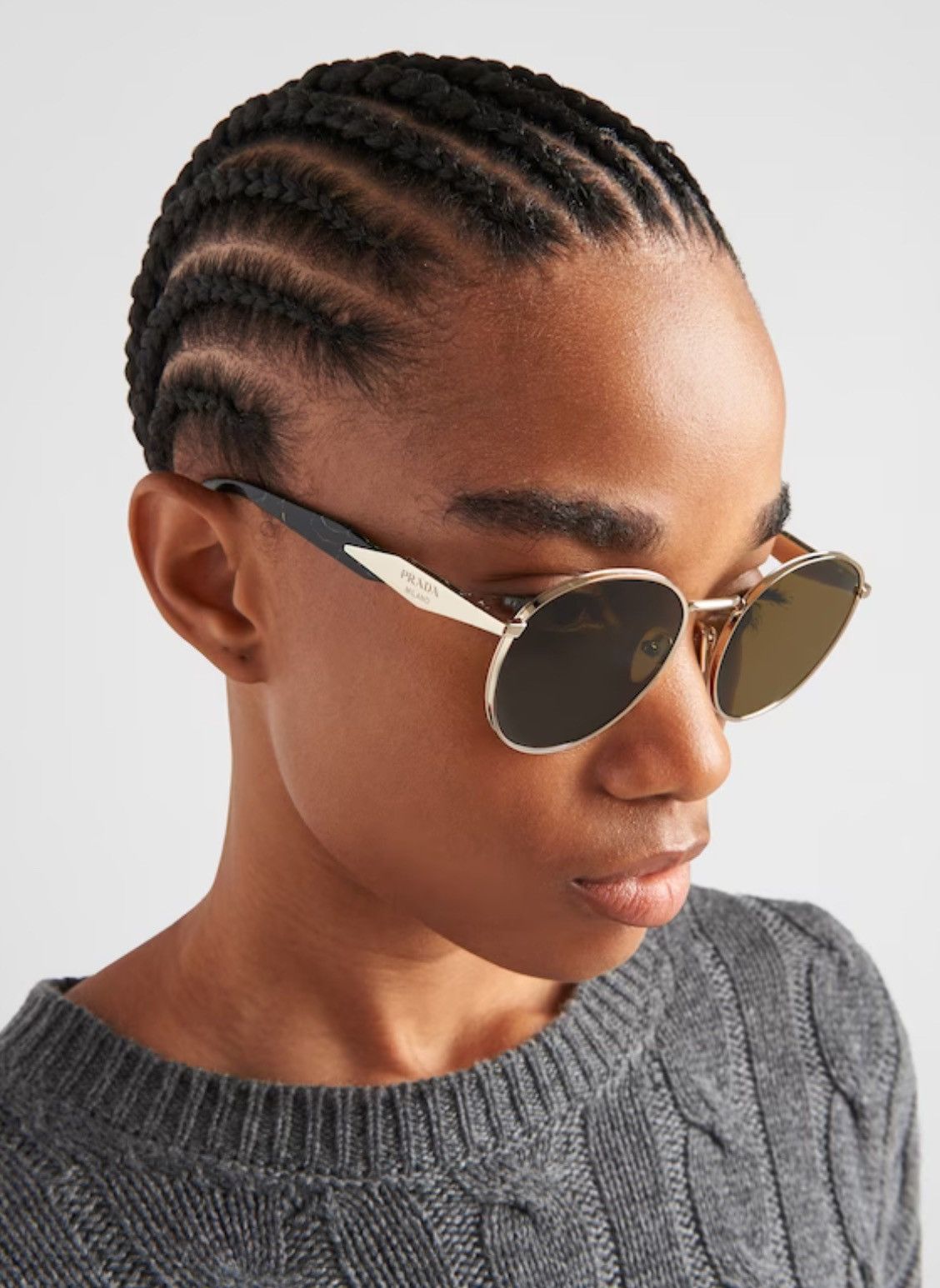 image of New Prada Pr56Zs Zvn01T Sunglasses Pr 56Zs Spr 56Z Eyewear in Brown, Women's