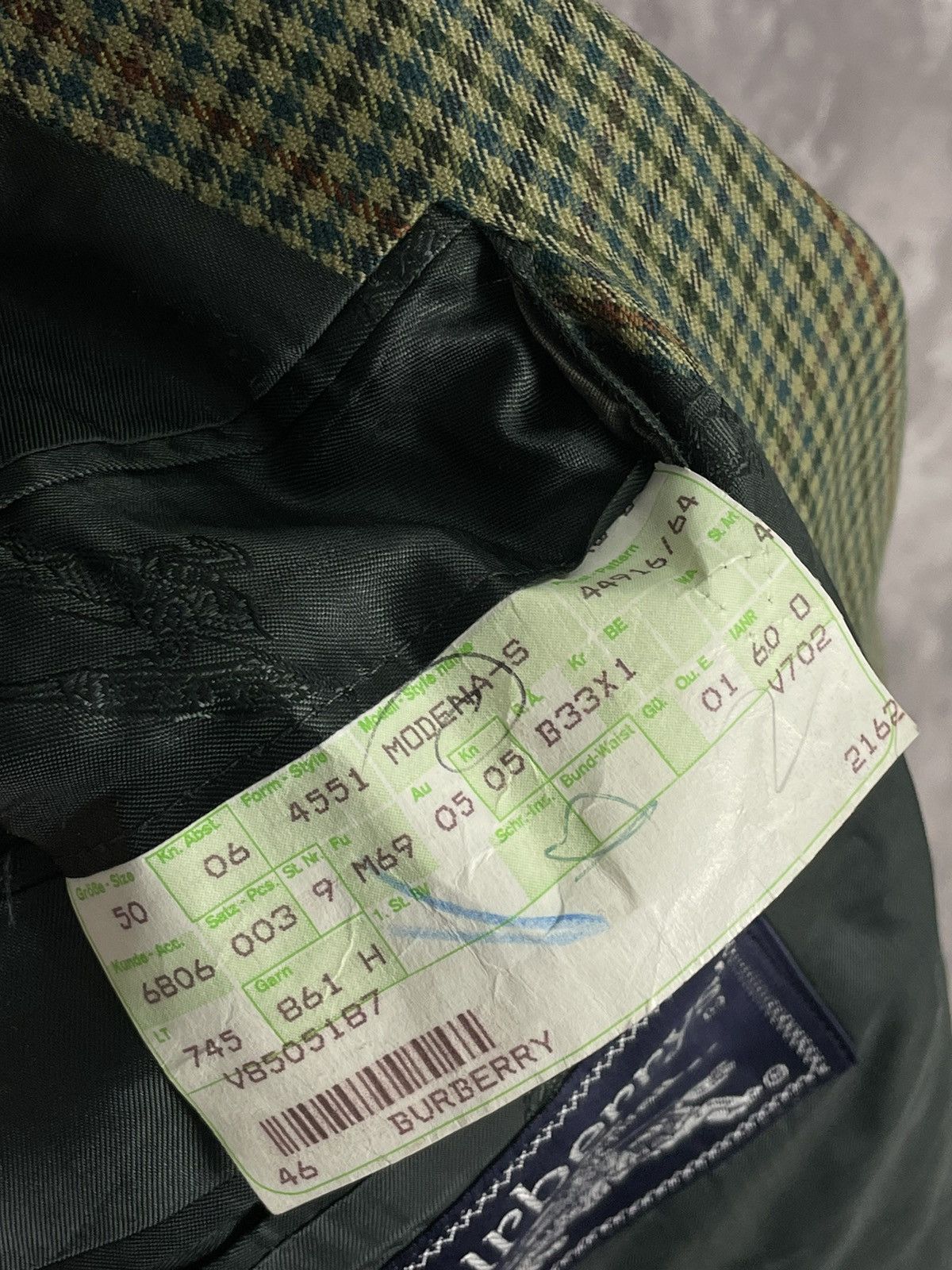 Burberry × Vintage Vintage Burberry Blue Check Wool Blazer Jacket Size 50R - 9 Thumbnail