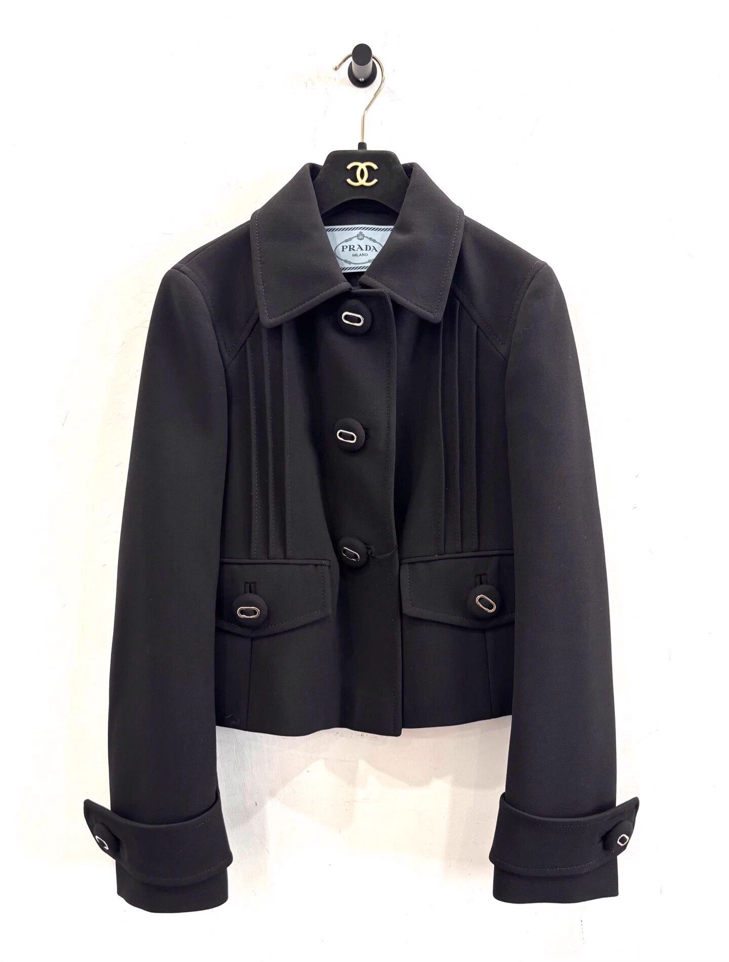 Prada Prada Women's Black Wool Jacket 40 99 New Size S / US 4 / IT 40 - 1 Thumbnail