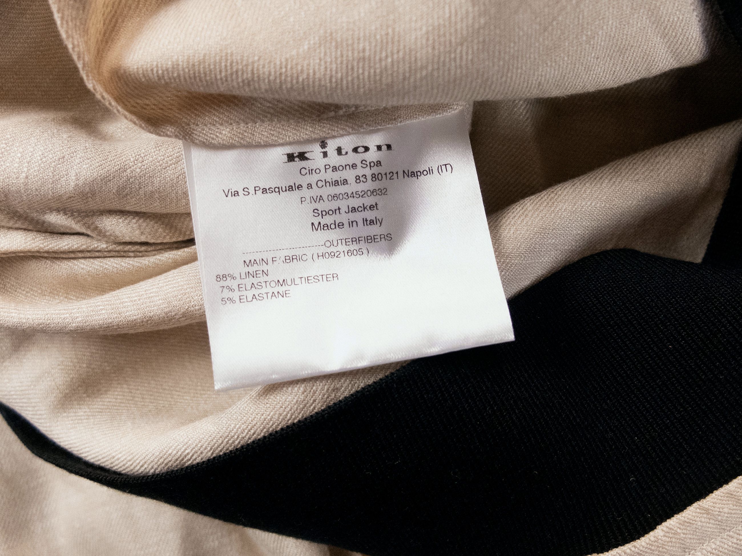 Kiton KITON Pahoa beige linen bomber jacket Size 50 / Large Size US L / EU 52-54 / 3 - 8 Thumbnail