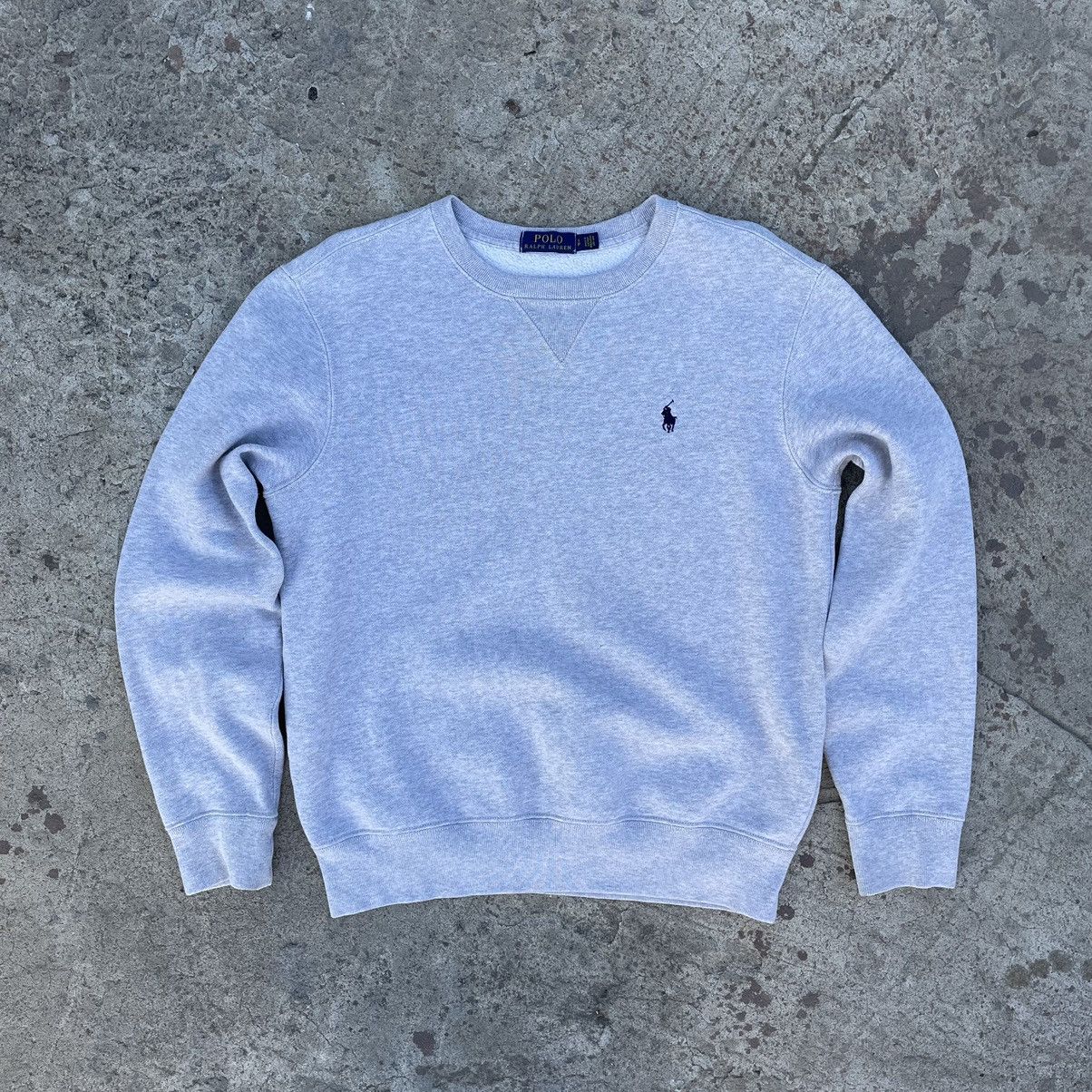 Pre-owned Polo Ralph Lauren Luxury T Sweatshirt Size S Streetwear Y2k In Light Grey