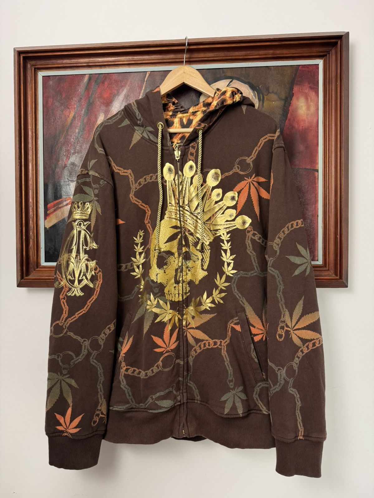 Ed Hardy Y2K ED HARDY CHRISTIAN AUDIGIER REVERSIBLE LEOPARD HOODIE Size US XXL / EU 58 / 5 - 1 Thumbnail