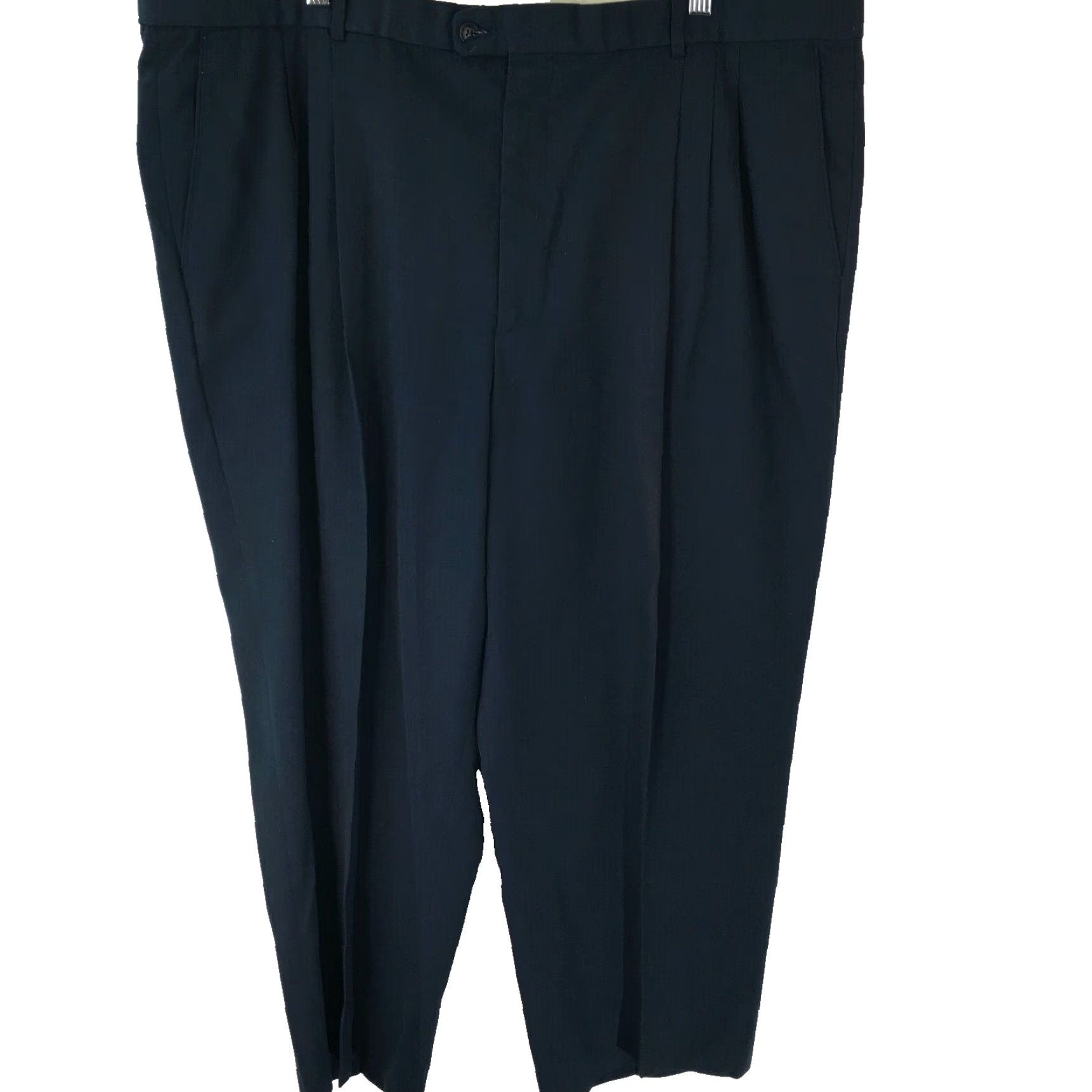 Vintage Via Port Mens Blue Dress Pants Regular Fit High Rise Casual Size 44 X27 Size US 44 / EU 60 - 2 Thumbnail