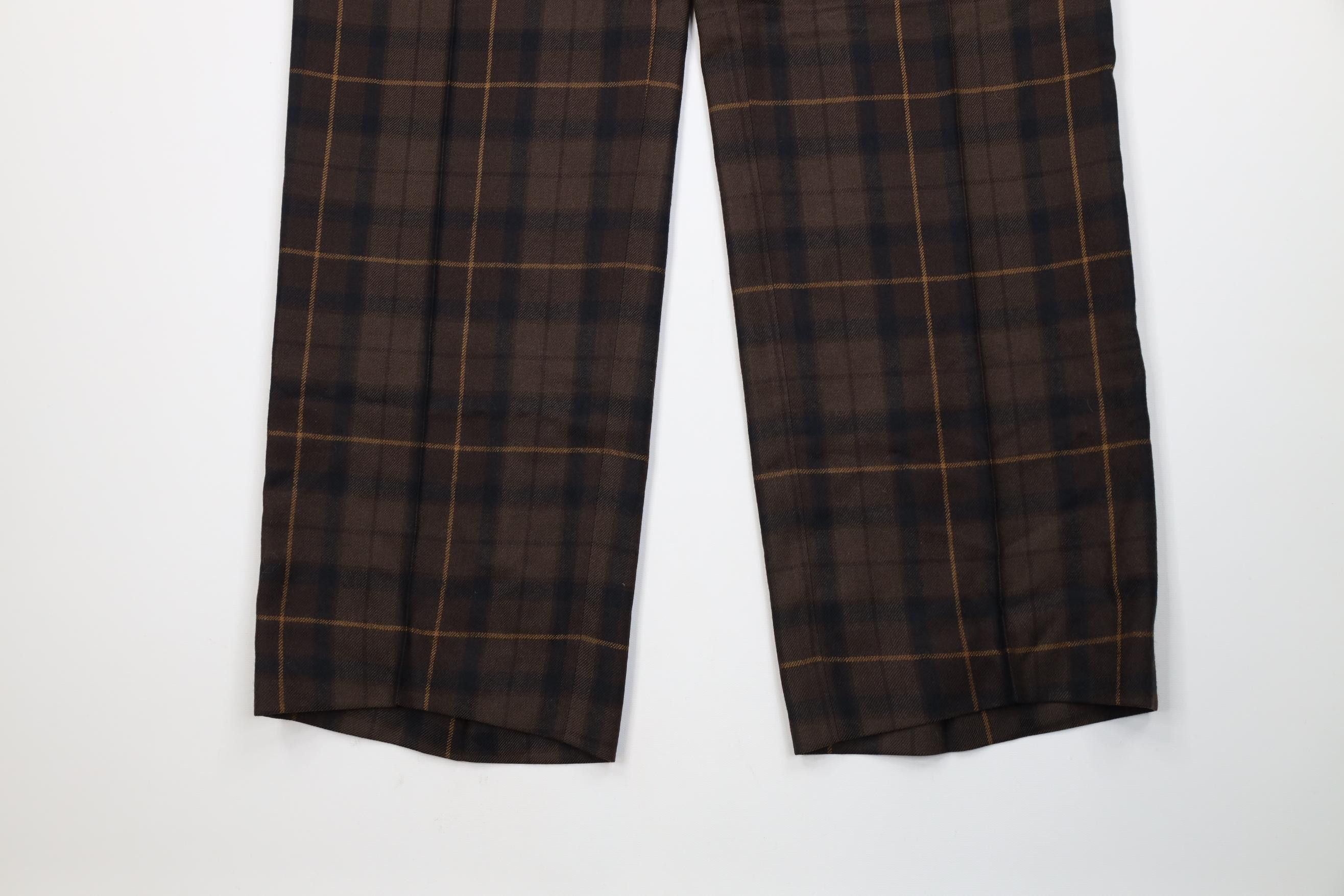 Vintage Vintage 70s Streetwear Wide Leg Chino Pants Brown Plaid USA Size US 36 / EU 52 - 4 Thumbnail