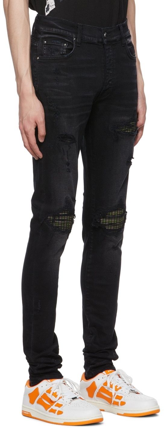 Amiri Amiri - MX1 Neon Plaid Grid Patch Black Jeans Size US 34 / EU 50 - 12 Thumbnail
