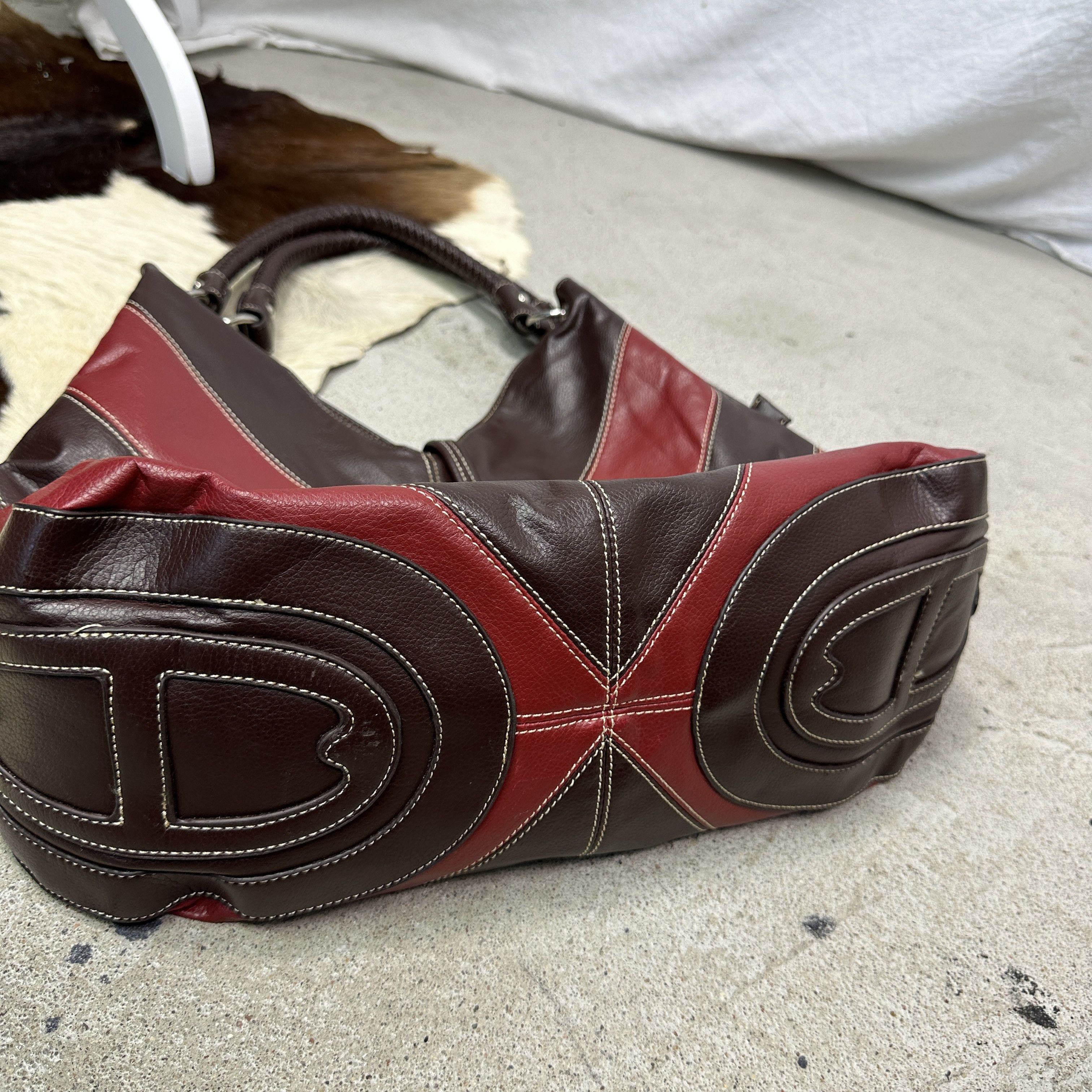 Vintage Vintage Striped Leather Boho Bag Y2K Size ONE SIZE - 4 Thumbnail
