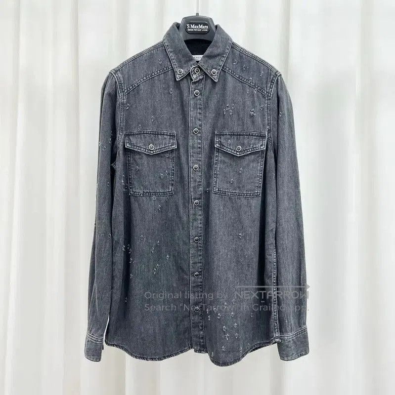 Givenchy Givenchy Gray Long Sleeve Cotton Shirt . Size S / US 4 / IT 40 - 1 Thumbnail