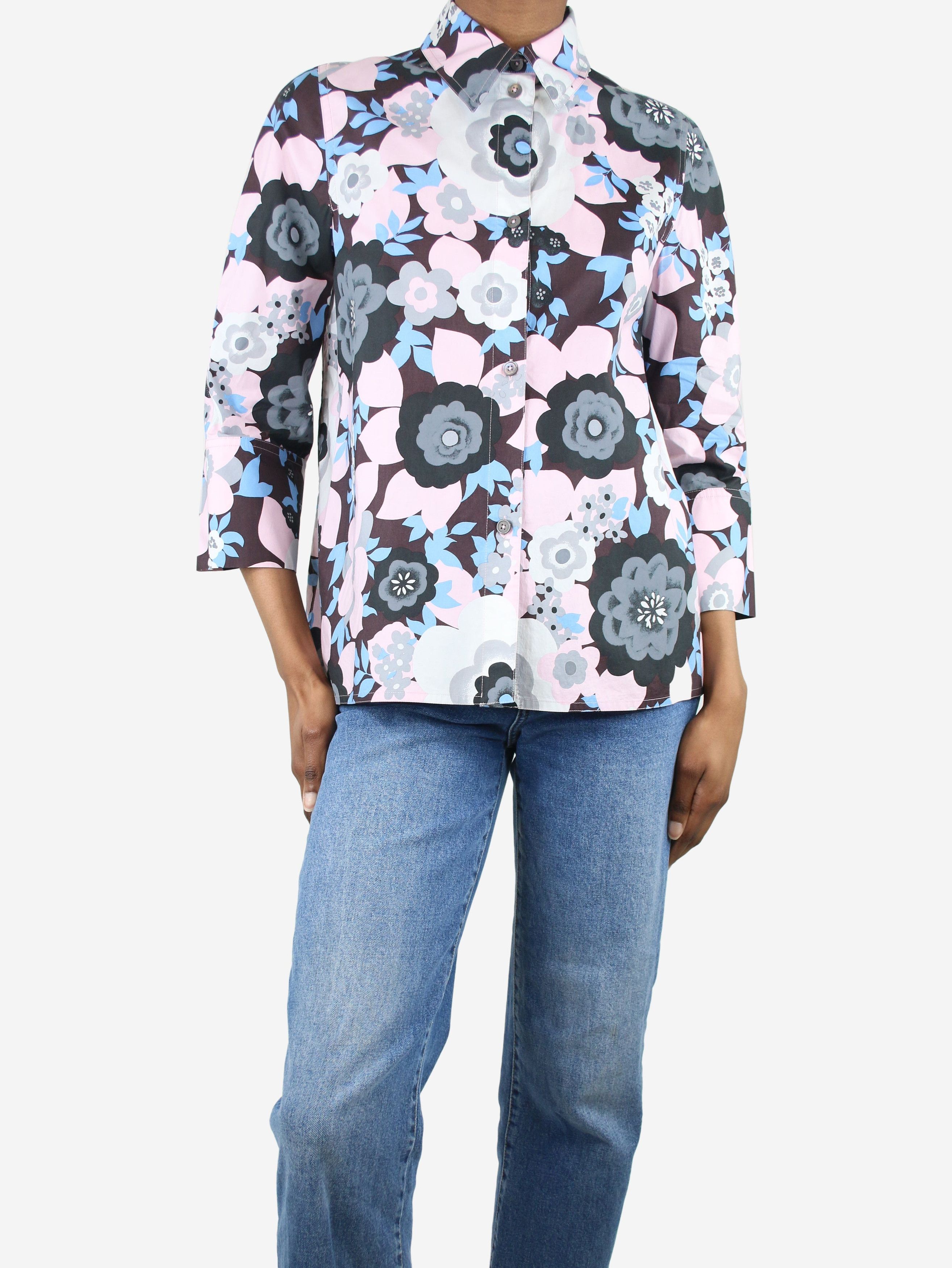 image of Marni Multi Floral-Printed Shirt - Size Uk 6, Women's