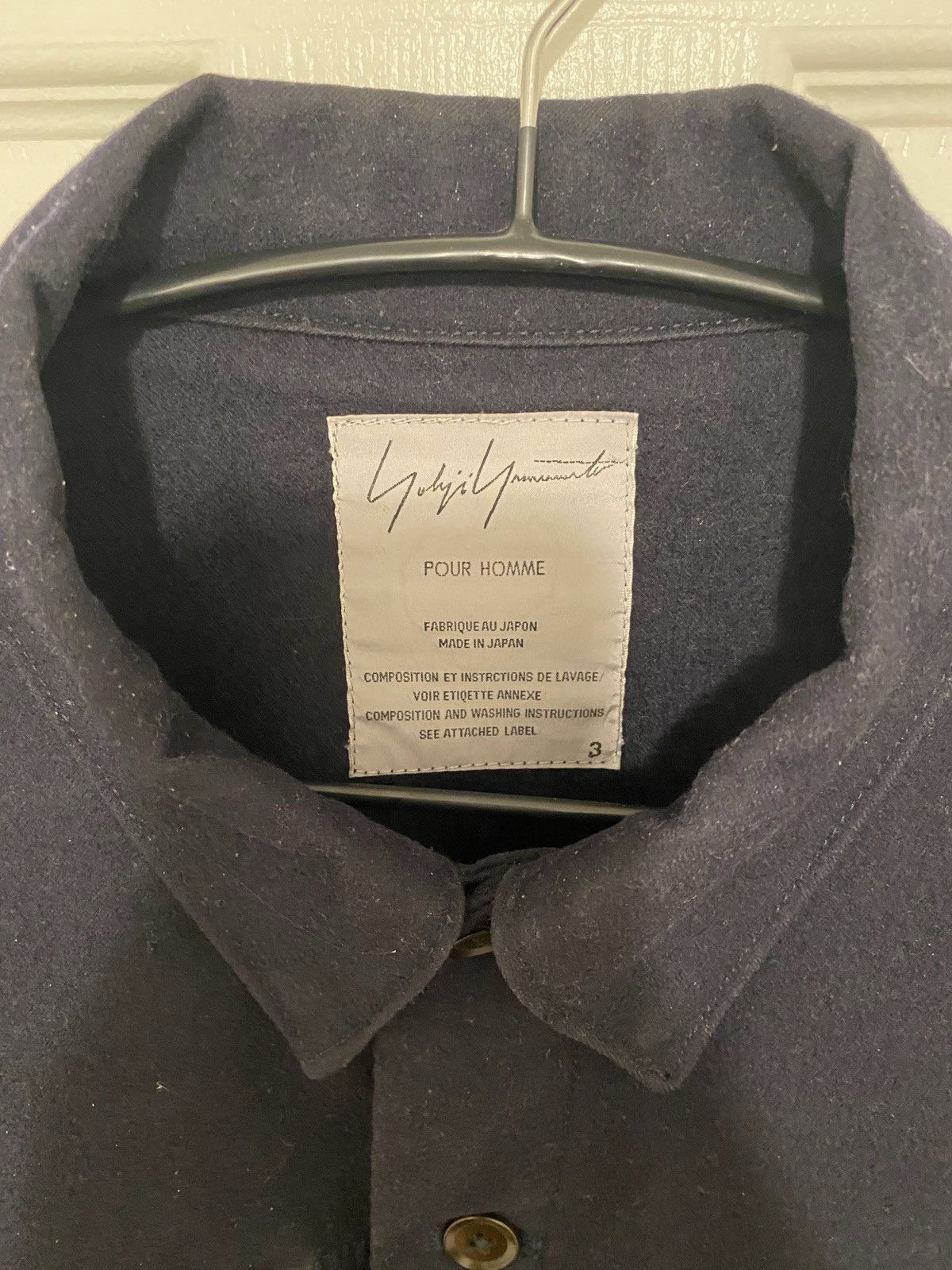 Yohji Yamamoto 01aw navy wool trucker yohji tab jacket Size US M / EU 48-50 / 2 - 4 Thumbnail