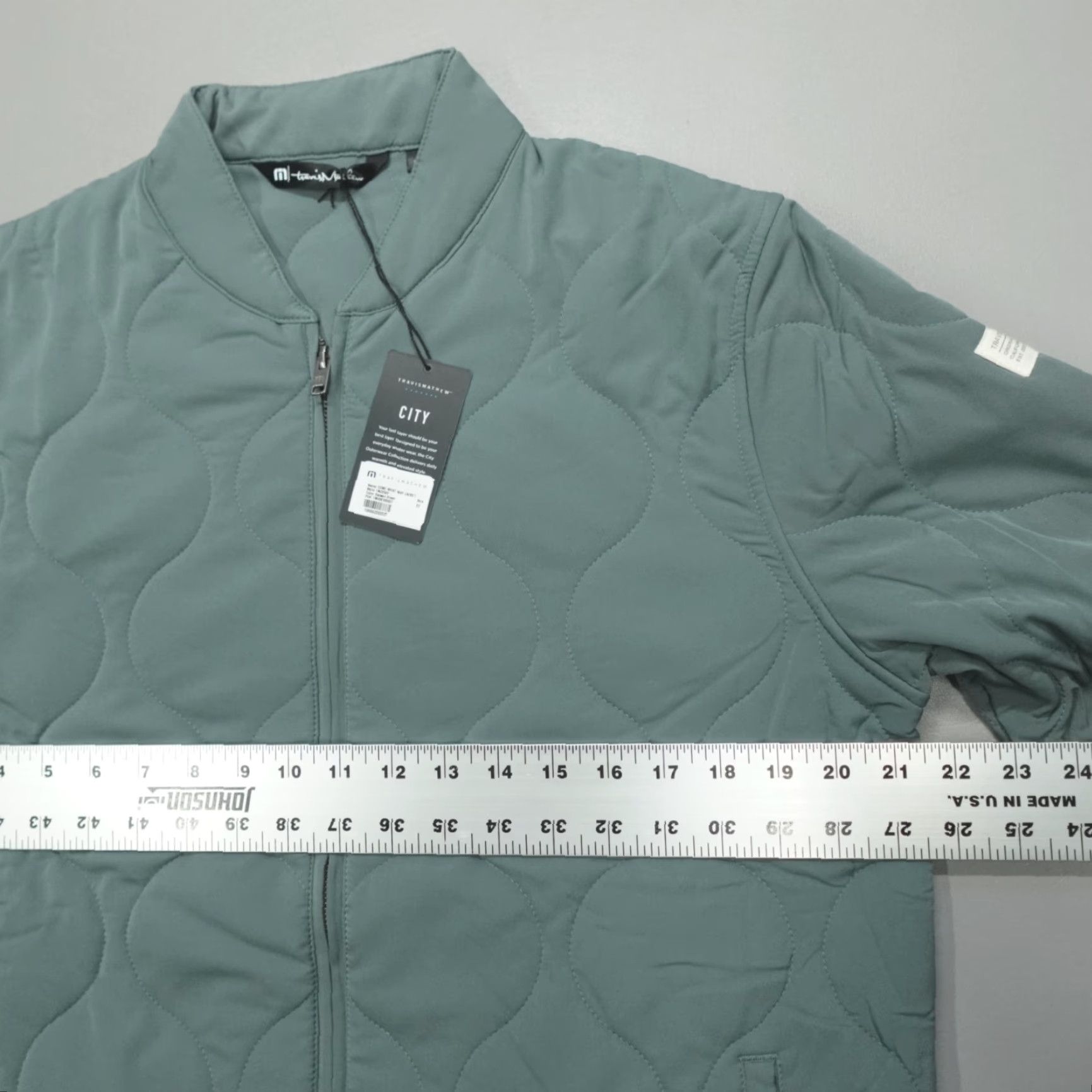 TravisMathew Travis Mathew Quilted Bomber Jacket Men's M Come What May Balsam Green Size US M / EU 48-50 / 2 - 6 Thumbnail