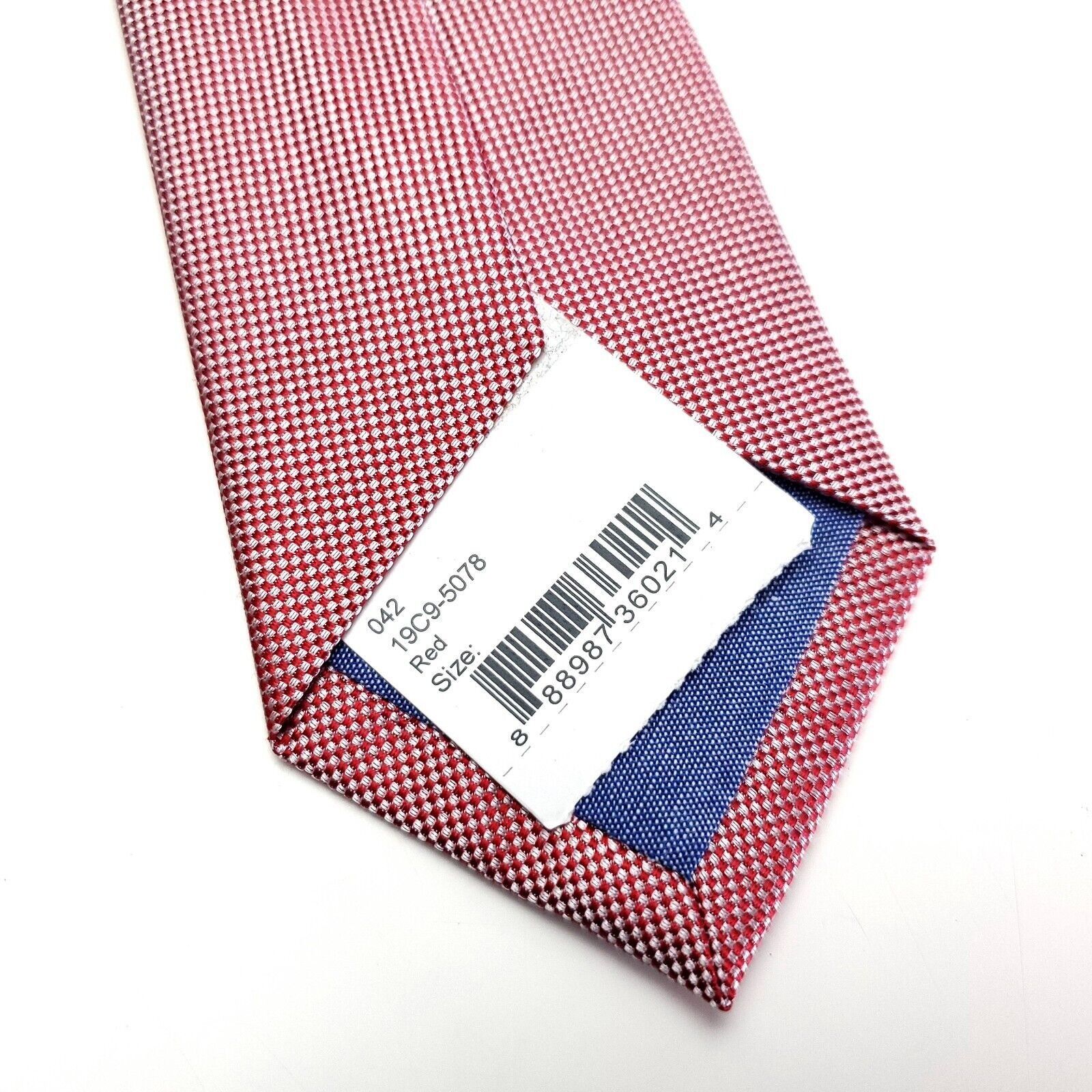 Nordstrom NEW 1901 Nordstrom Red Woven Check Skinny Silk Tie Size ONE SIZE - 4 Thumbnail
