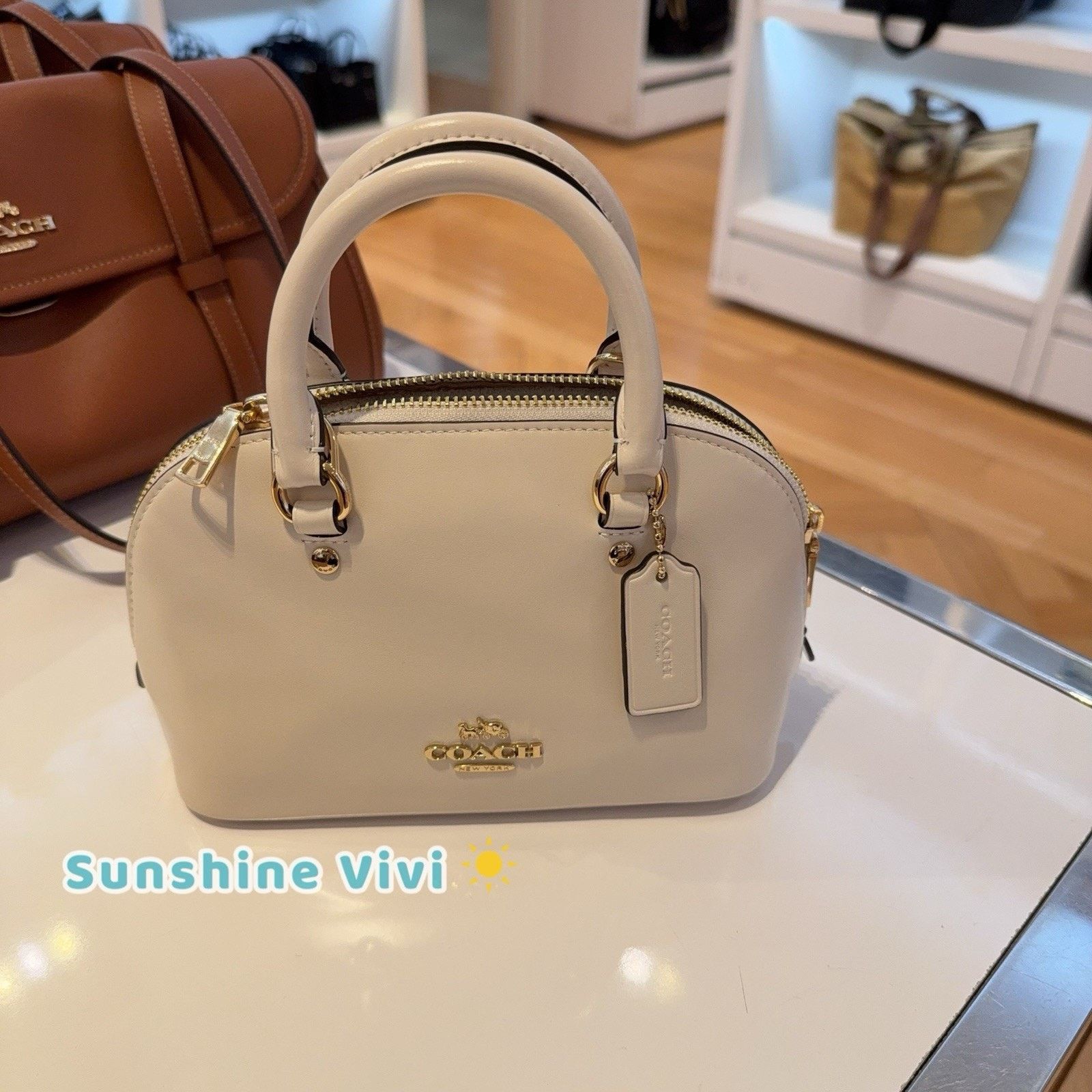 Coach NWT Coach Lala Mini Satchel Bag CEA01 Gold/Chalk leather Size ONE SIZE - 3 Thumbnail