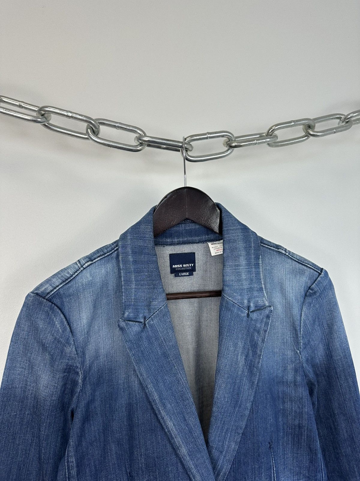 Miss Sixty Vintage Miss Sixty Avant Garde Y2K Crazy Biker Denim Jacket Size L / US 10 / IT 46 - 6 Thumbnail
