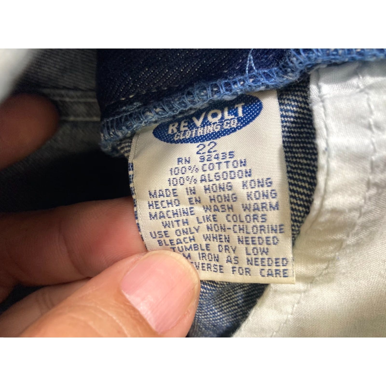 Denime Revolt Bootcut Jeans 22 Blue Denim Striped Straight Leg Waistband Pockets Womens Size 40" / US 18 - 7 Thumbnail