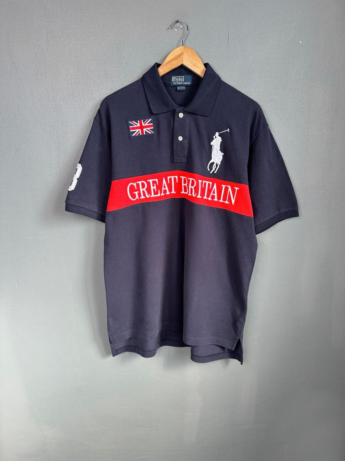 Polo Ralph Lauren POLO RALPH LAUREN GREAT BRITAIN Big Logo Polo Shirt Vintage Size US XL / EU 56 / 4 - 1 Thumbnail