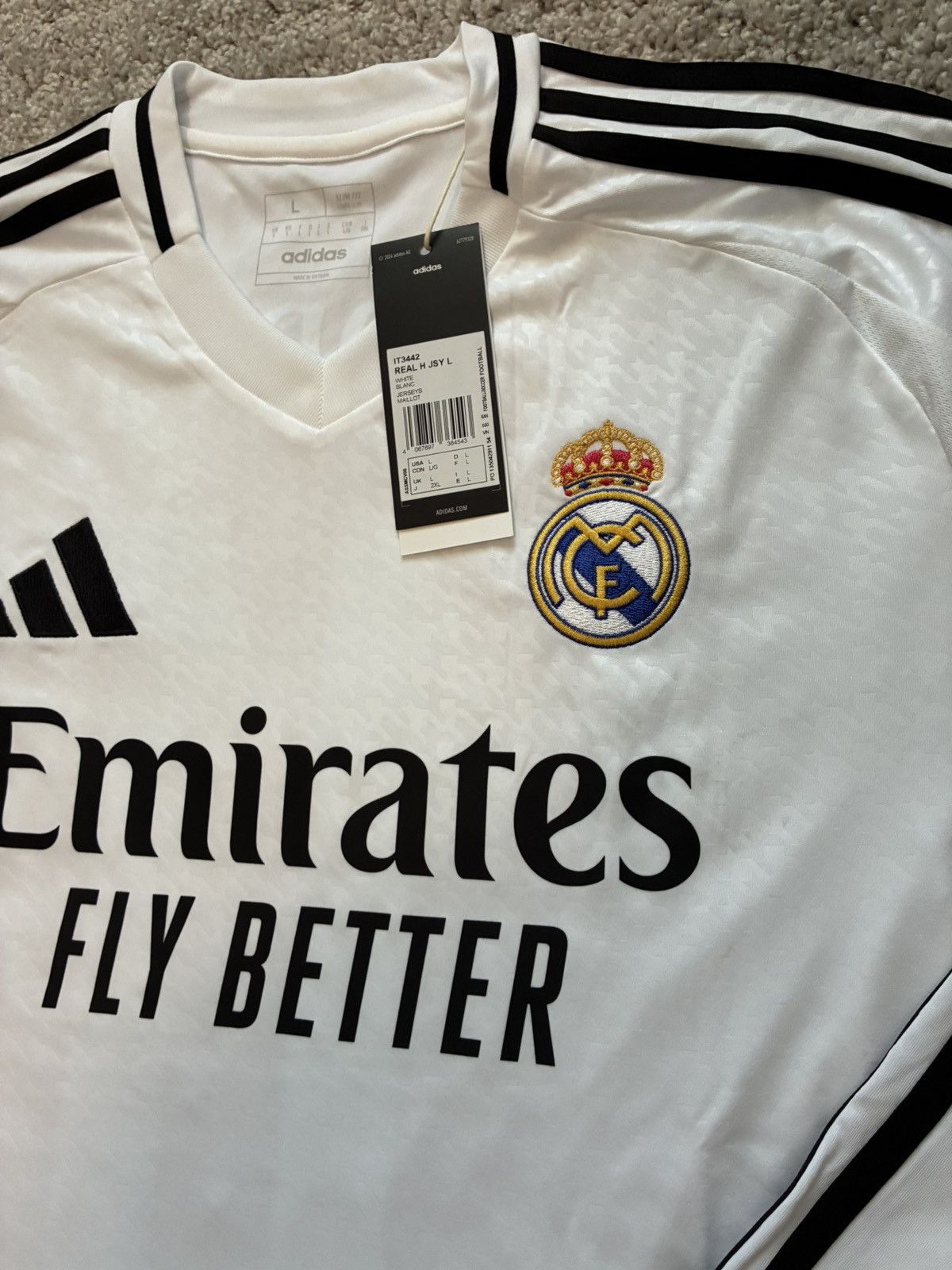 Adidas 2024/2025 Real Madrid Home Kit Size US L / EU 52-54 / 3 - 3 Thumbnail