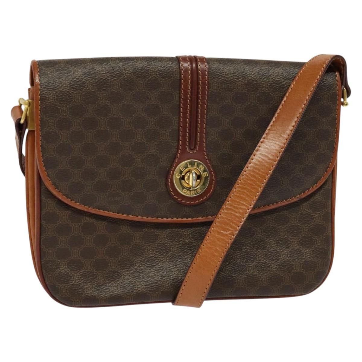 Celine CELINE Macadam Canvas Shoulder Bag Pvc Leather Brown Gold Size ONE SIZE - 1 Thumbnail