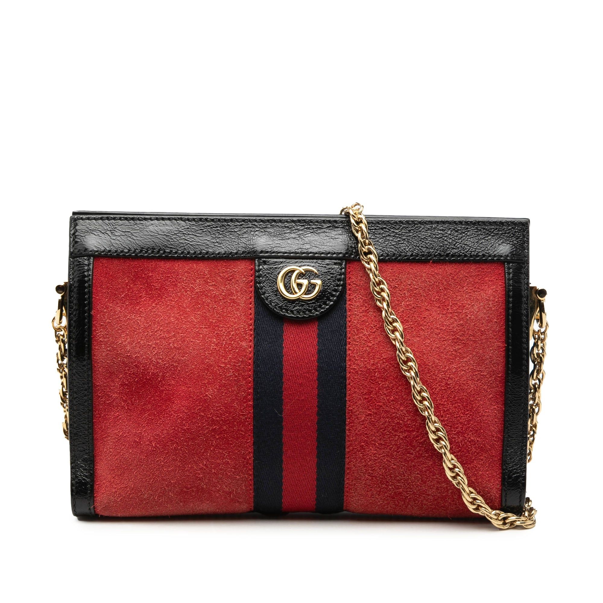Gucci Small Suede Web Ophidia Chain Crossbody Size ONE SIZE - 1 Thumbnail