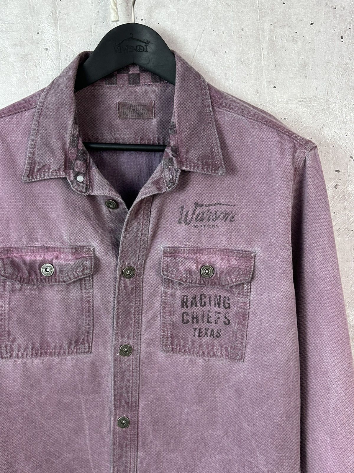 Other Warson Bordeaux Mecano Purple Denim Printed Overshirt Jacket Size US L / EU 52-54 / 3 - 4 Thumbnail