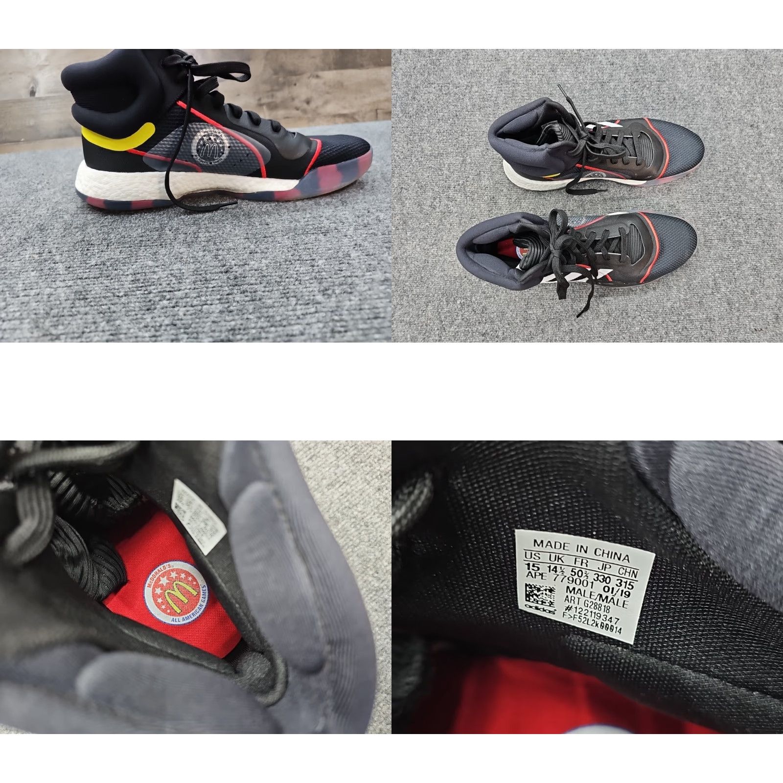 Adidas Adidas Marquee Boost McDonalds All American Sneaker High Top Men's US Size 15 Black Size US 15 / EU 48 - 8 Thumbnail