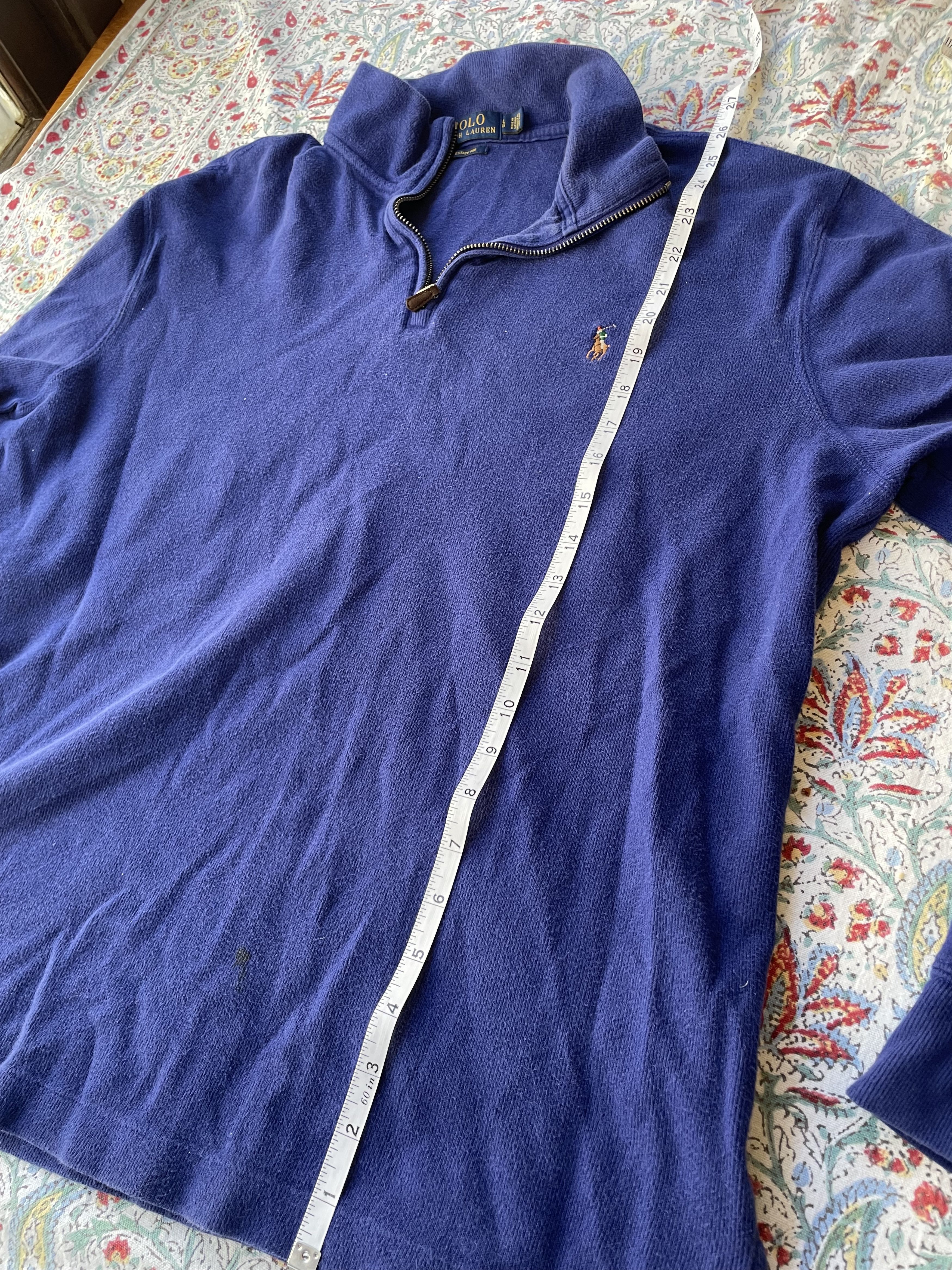 Polo Ralph Lauren Vintage blue polo quarter zip Size US L / EU 52-54 / 3 - 3 Thumbnail