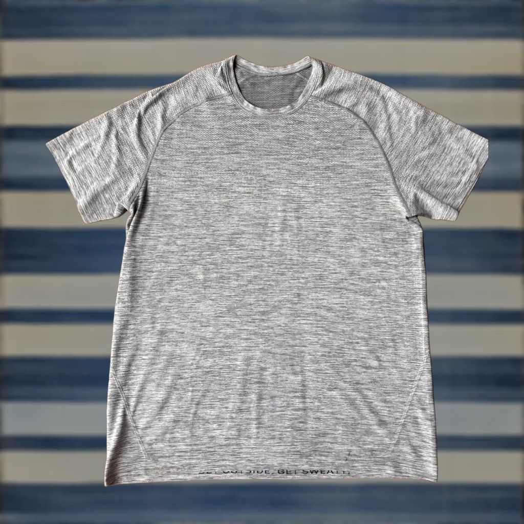 Lululemon Lululemon Time To Get Dirty Get Outside Get Sweaty T-Shirt XL Running Gym Shirt Mens Gray Short Sleeve Crew Neck Athletic Logo Size US XL / EU 56 / 4 - 1 Thumbnail