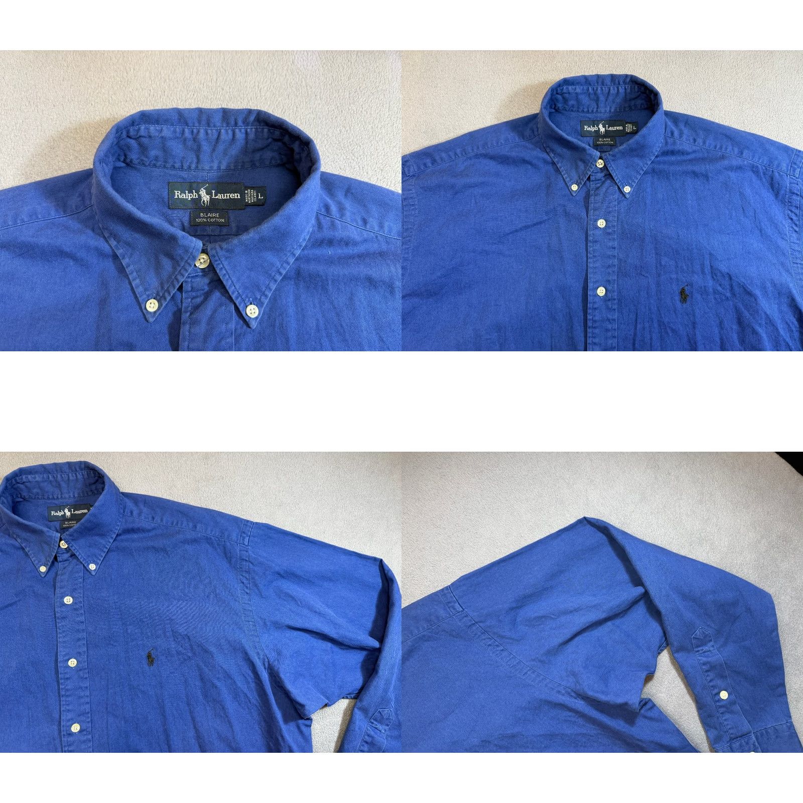 Polo Ralph Lauren VINTAGE Polo Ralph Lauren Workshirt Button-Up Shirt Men L Blue Cotton Size US L / EU 52-54 / 3 - 8 Thumbnail