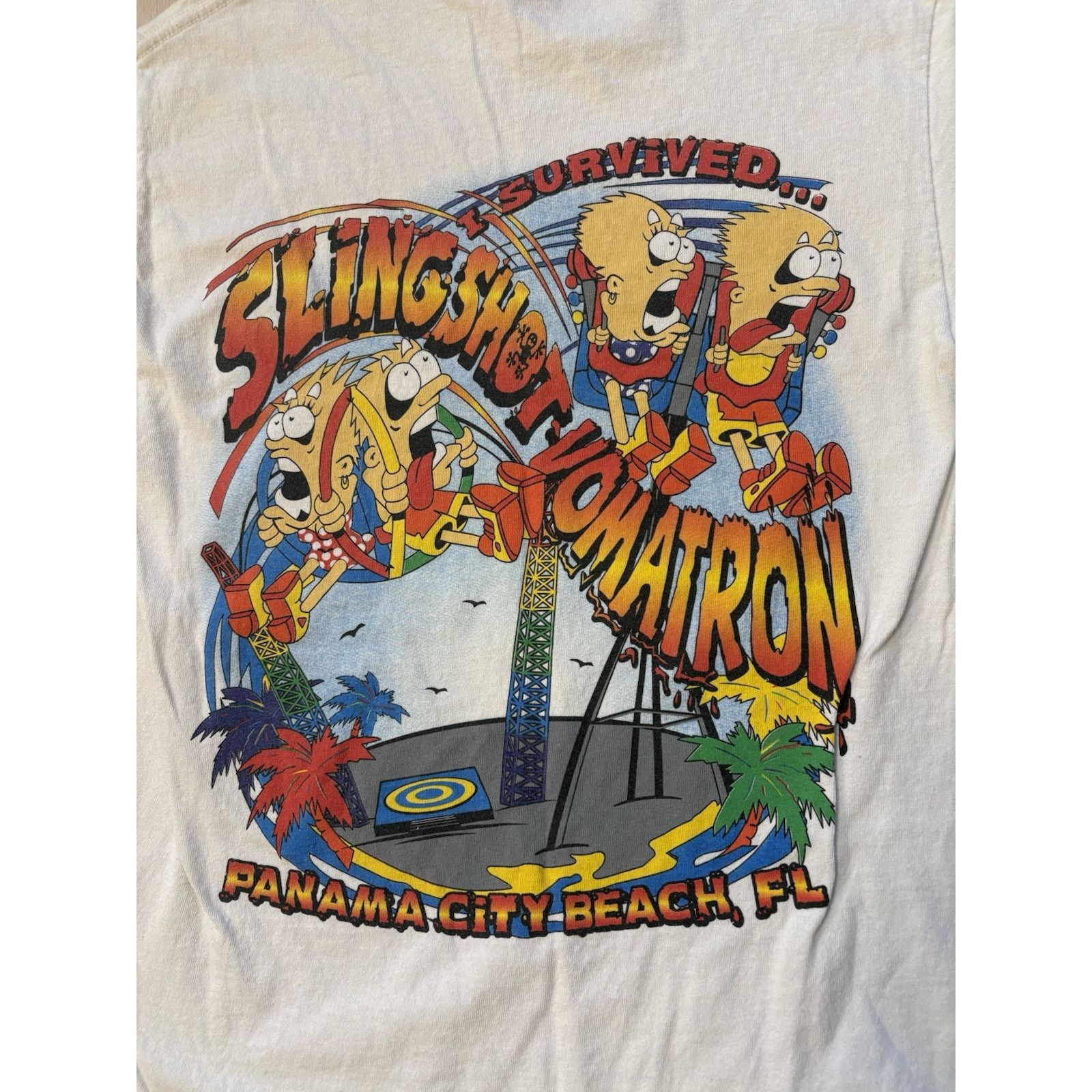 Gildan Vintage 1987 Roller Coaster Slingshot Vomatron Promo T-Shirt Size US S / EU 44-46 / 1 - 5 Thumbnail