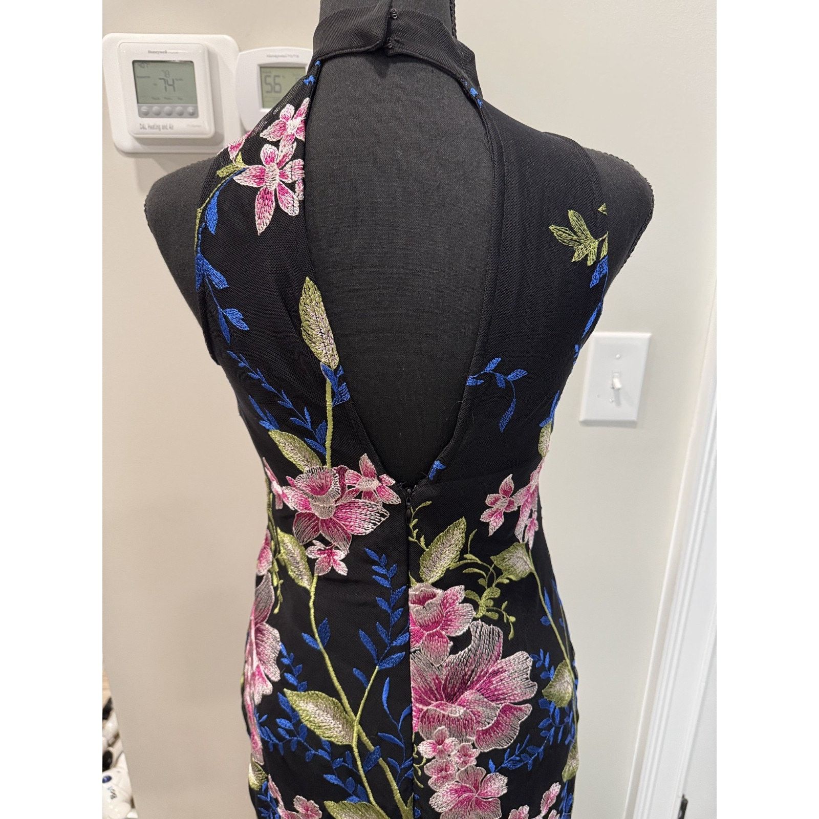 Nicole Miller Whimsigoth Cottagecore Nicole Miller Floral Dress Black 2 Size XS / US 0-2 / IT 36-38 - 4 Thumbnail