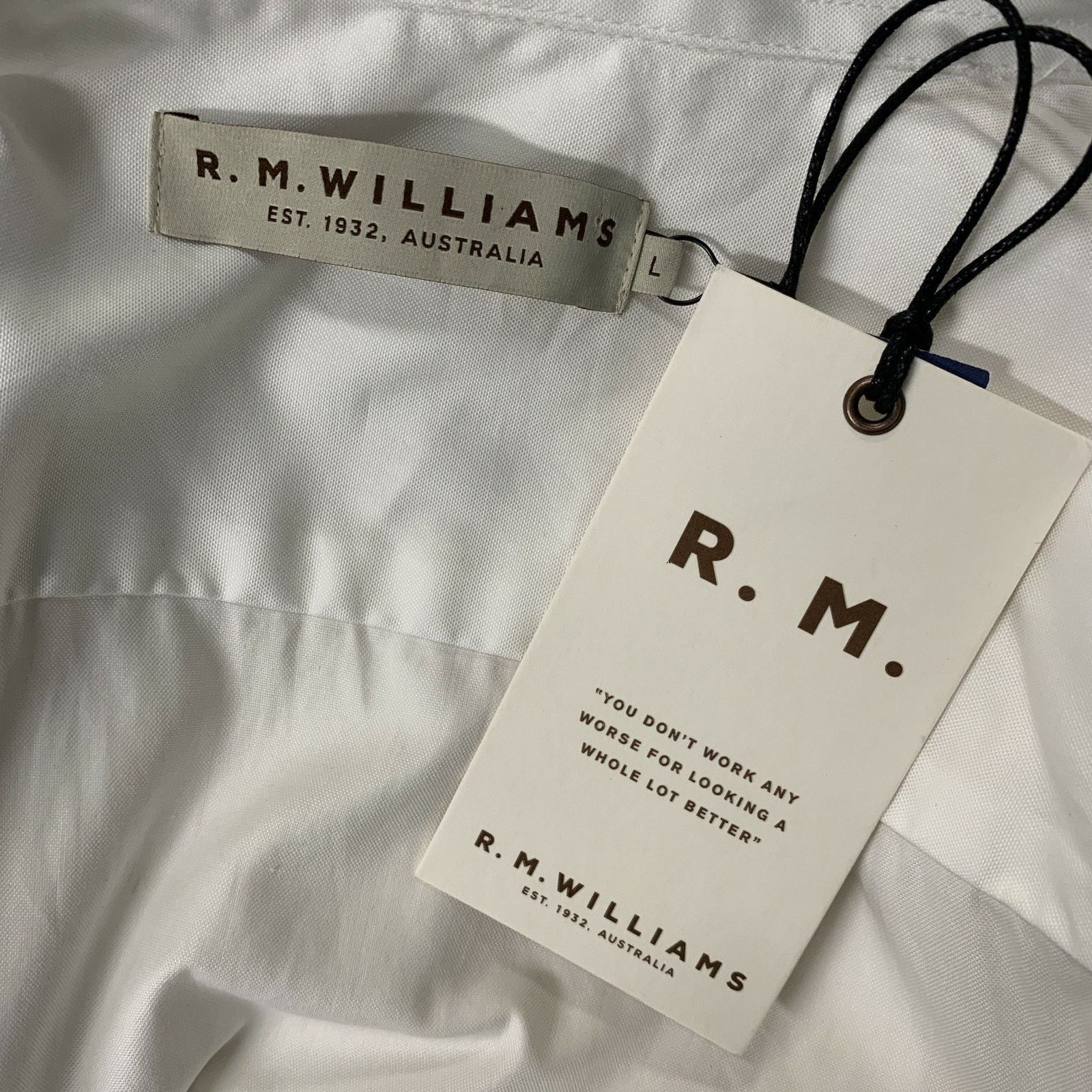 R.M. Williams R.M. WILLIAMS White Cotton Button Down Long Sleeve Shirt Size US L / EU 52-54 / 3 - 7 Thumbnail