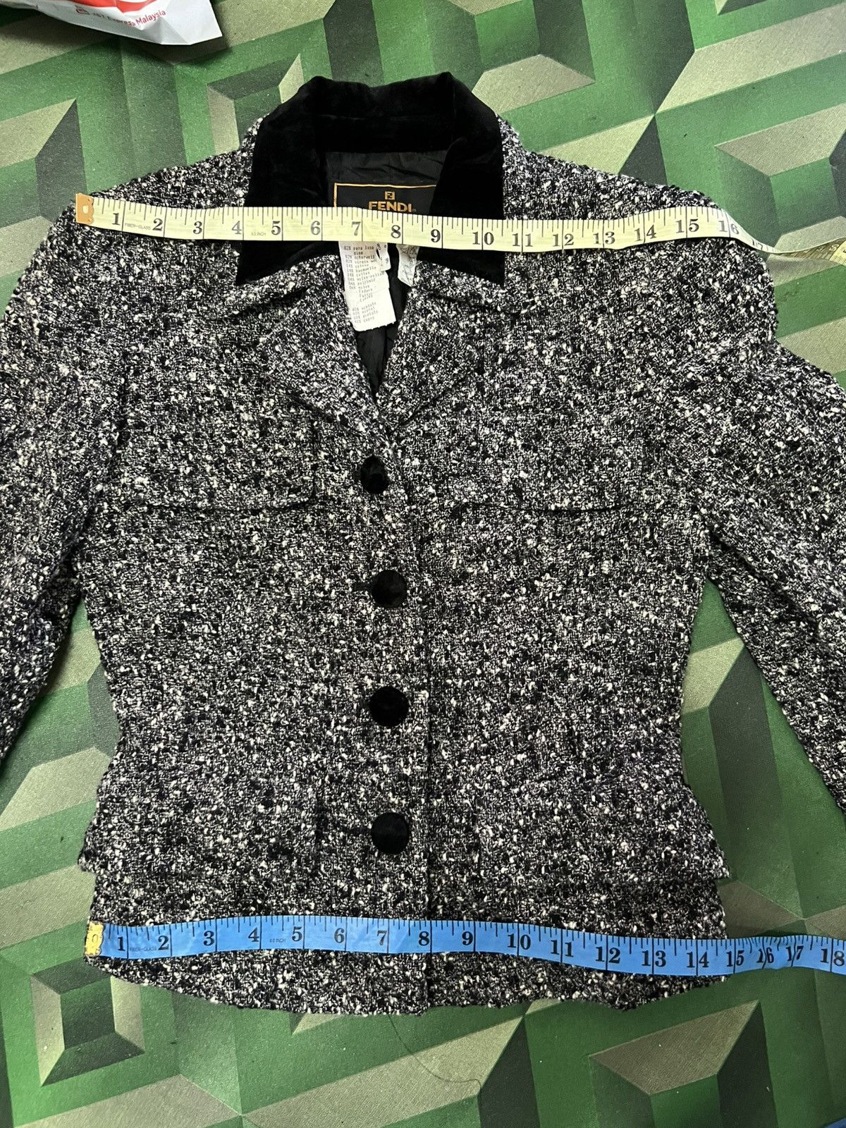Fendi Authentic Fendi Tweed Coat Size S / US 4 / IT 40 - 12 Thumbnail