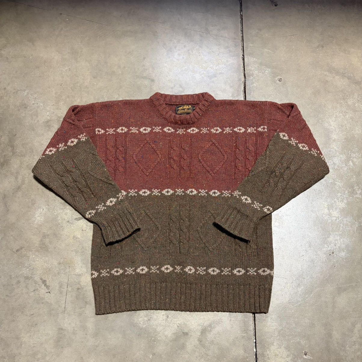 Eddie Bauer Vintage Eddie Bauer Wool Sweater Cable Knit Fair Isle Chunky Size US M / EU 48-50 / 2 - 1 Thumbnail