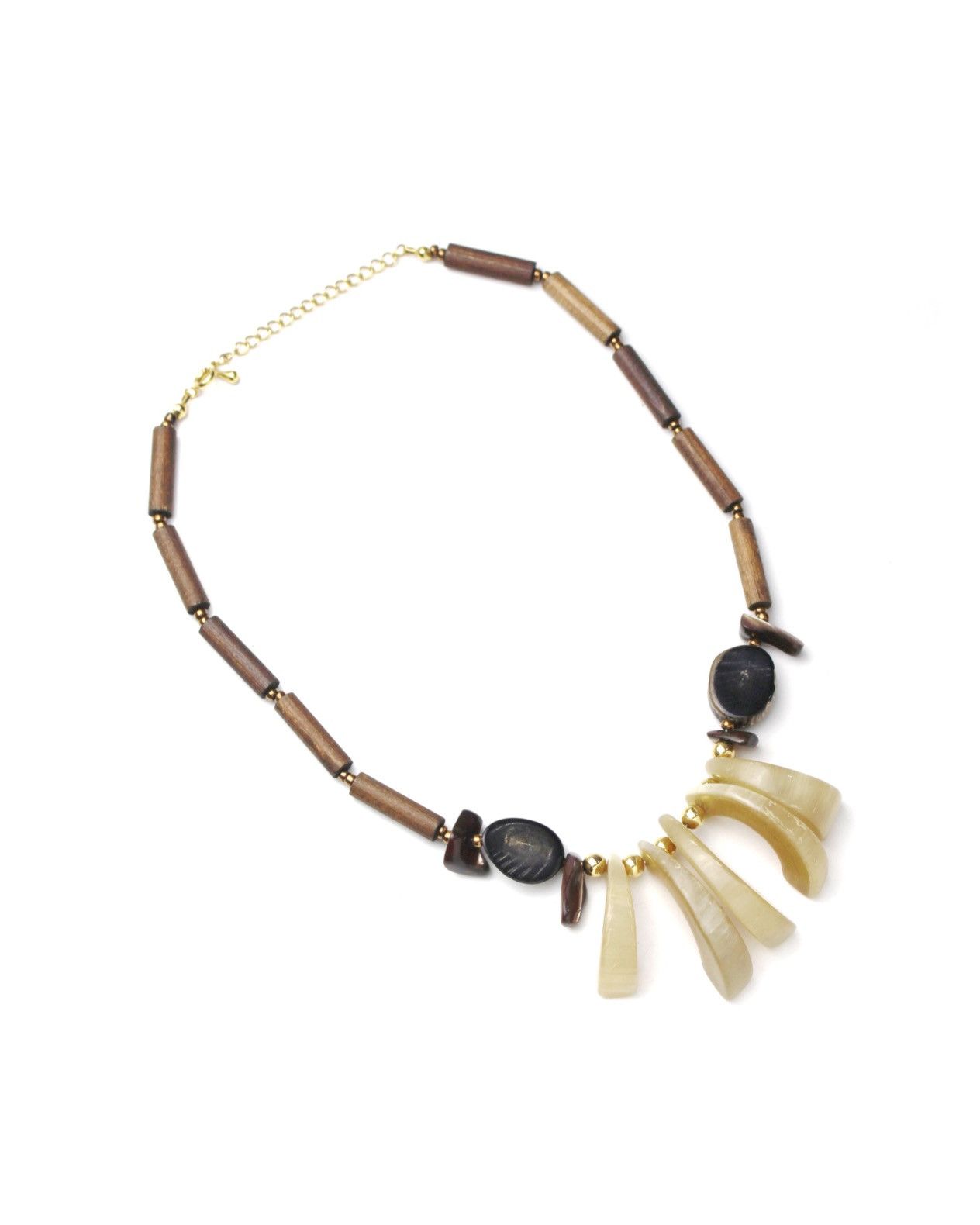 Vintage 2000S JAPANESE HANDCRAFTED NECKLACE BUFFALO HORN WOODEN Size ONE SIZE - 3 Thumbnail