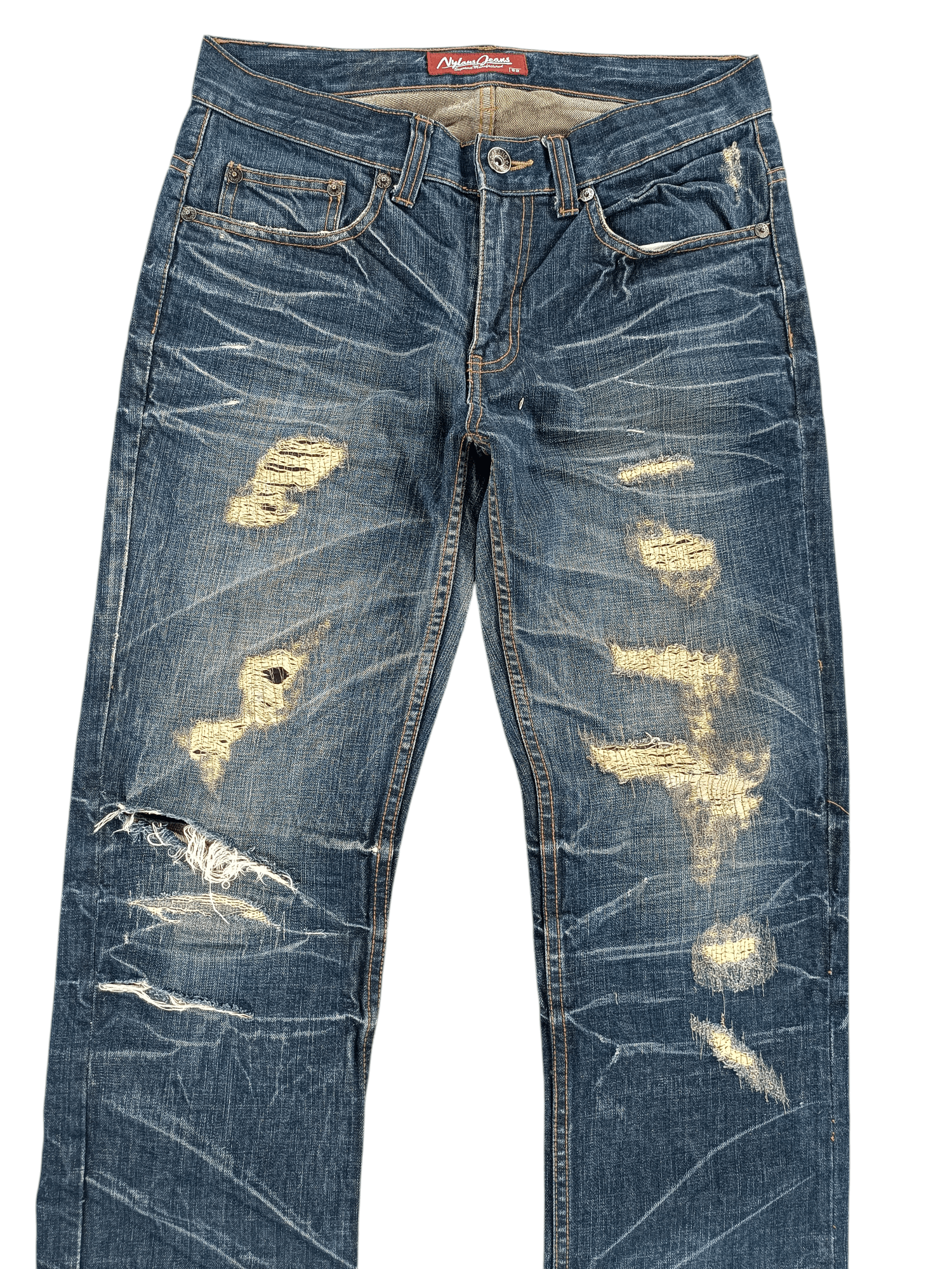 If Six Was Nine × Japanese Brand × Jean 🔥 VTG 🔥 Japanese Nylaus Rare Distressed Jeans Size US 32 / EU 48 - 18 Thumbnail
