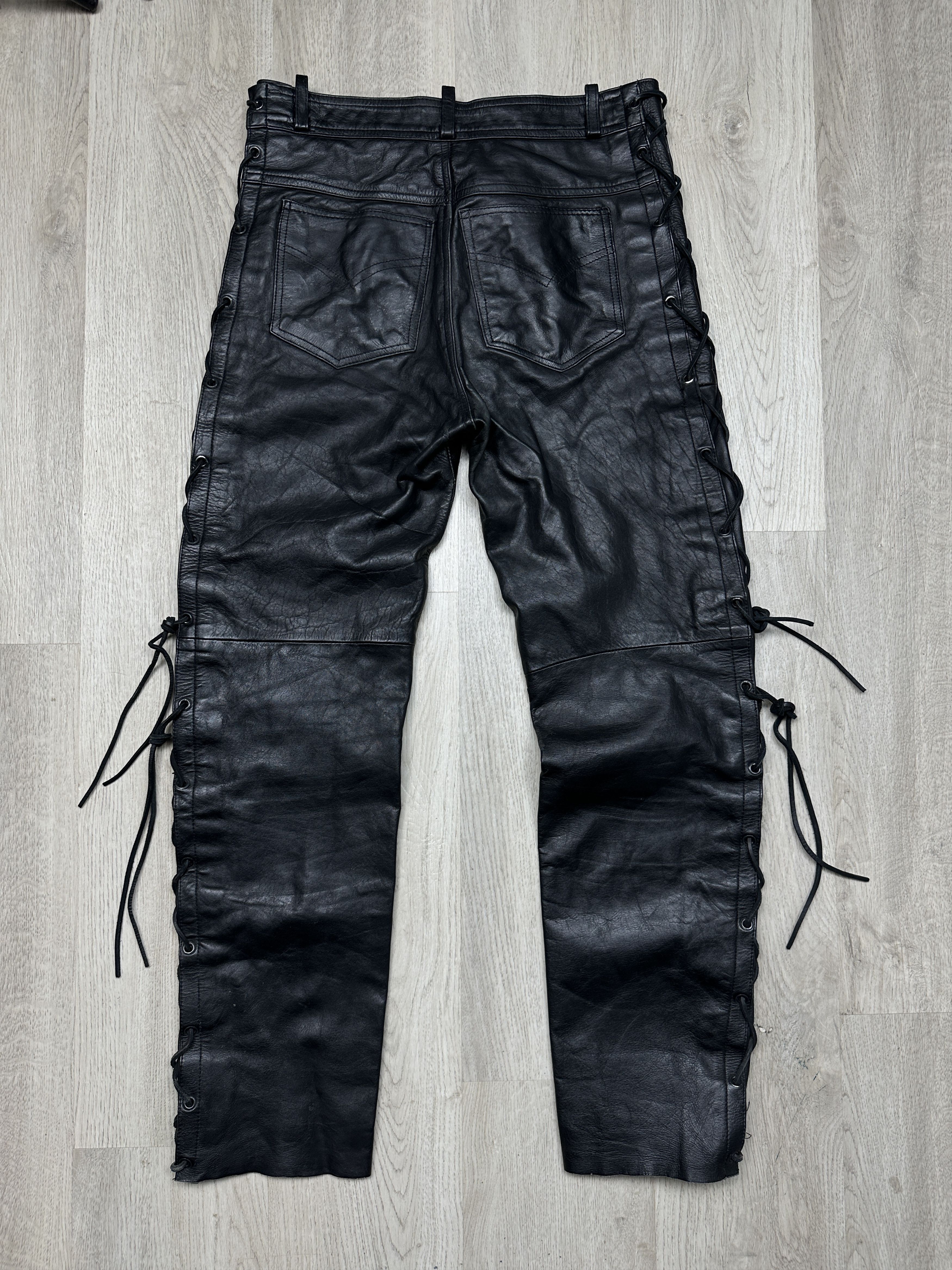 Genuine Leather Vintage Mens Genuine Leather Pants Biker Motorcycle Size US 30 / EU 46 - 9 Thumbnail