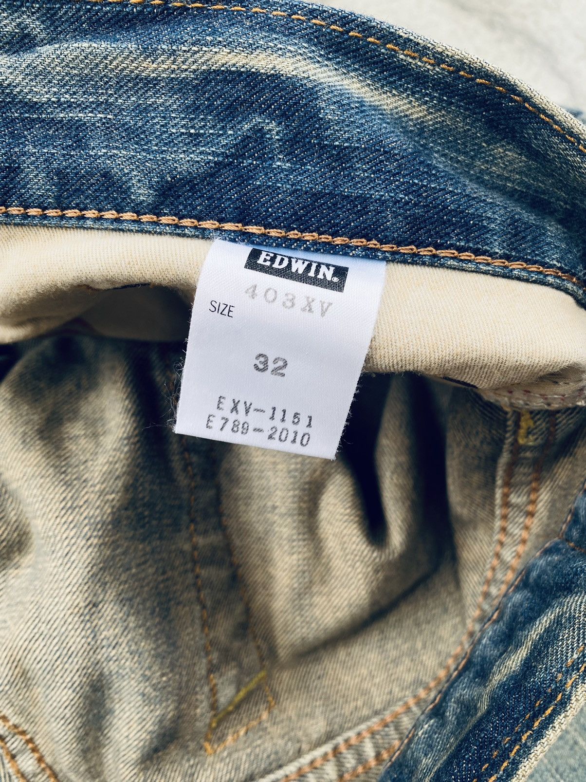 Vintage Edwin Xu Flare Distressed Denim Pants