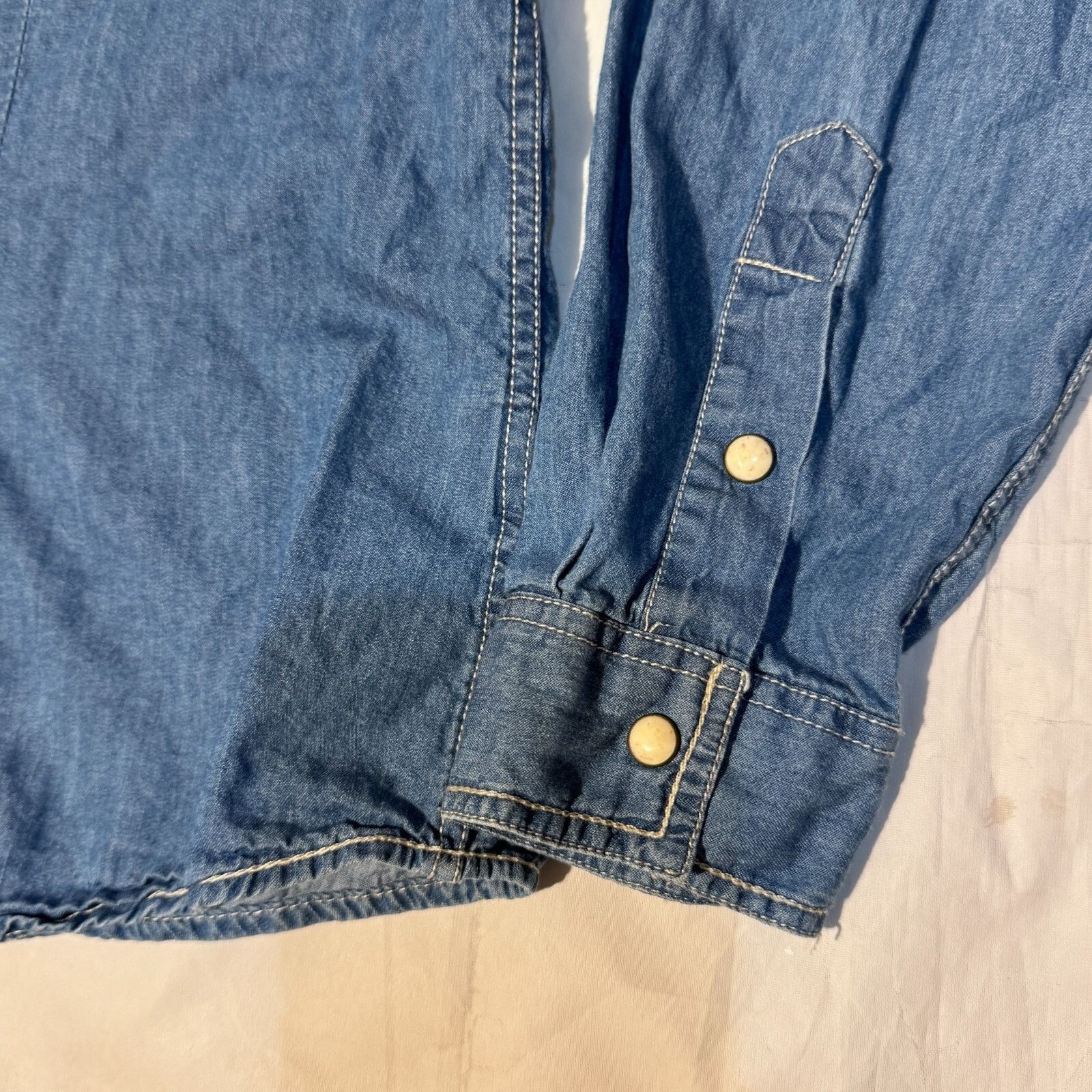 Panhandle Slim Panhandle Rough Stock Denim Western Pearl Snap Shirt - L Pac Size L / US 10 / IT 46 - 3 Thumbnail