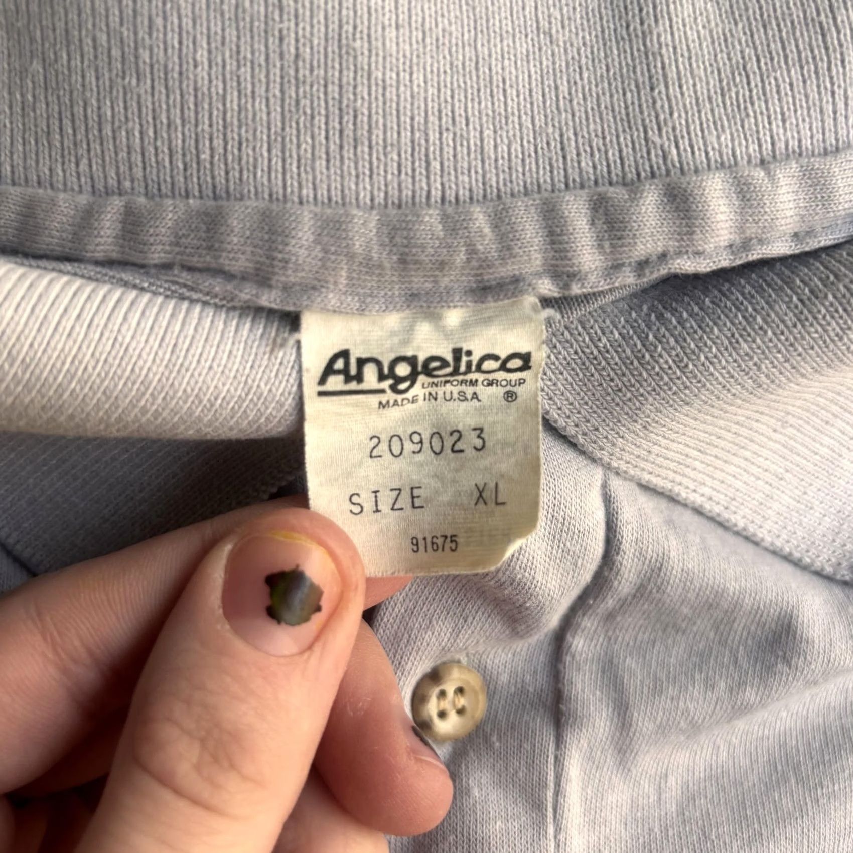 Vintage VINTAGE Angelica Uniform Group Polo Shirt Mens XL Gray Logo Patch Work Made USA Size US XL / EU 56 / 4 - 4 Thumbnail
