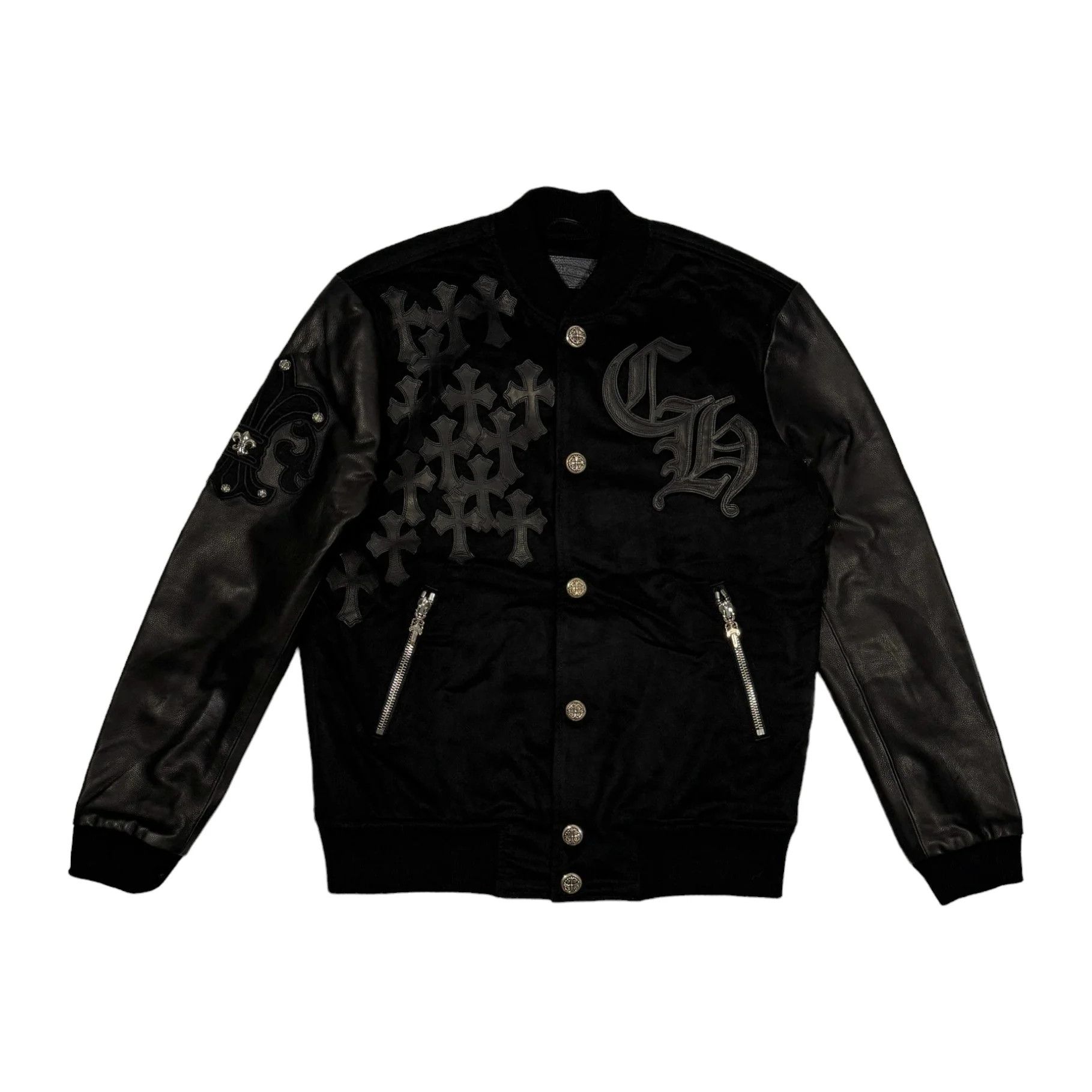 Chrome Hearts Chrome Hearts Letterman Varsity Cross Patch Jacket | Grailed