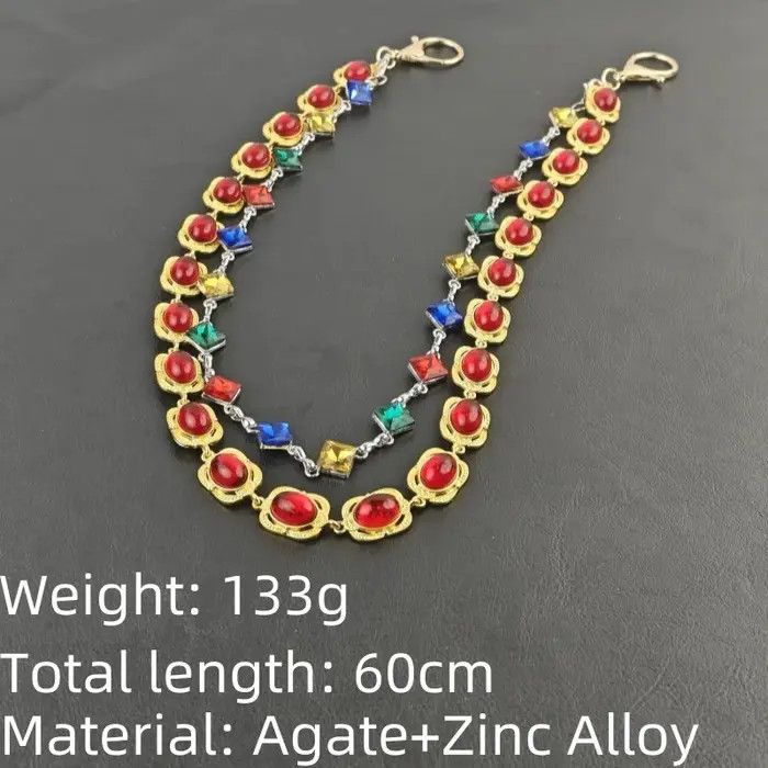 Jewelry Multicolored Agate Pant Waist Chain Size ONE SIZE - 8 Thumbnail