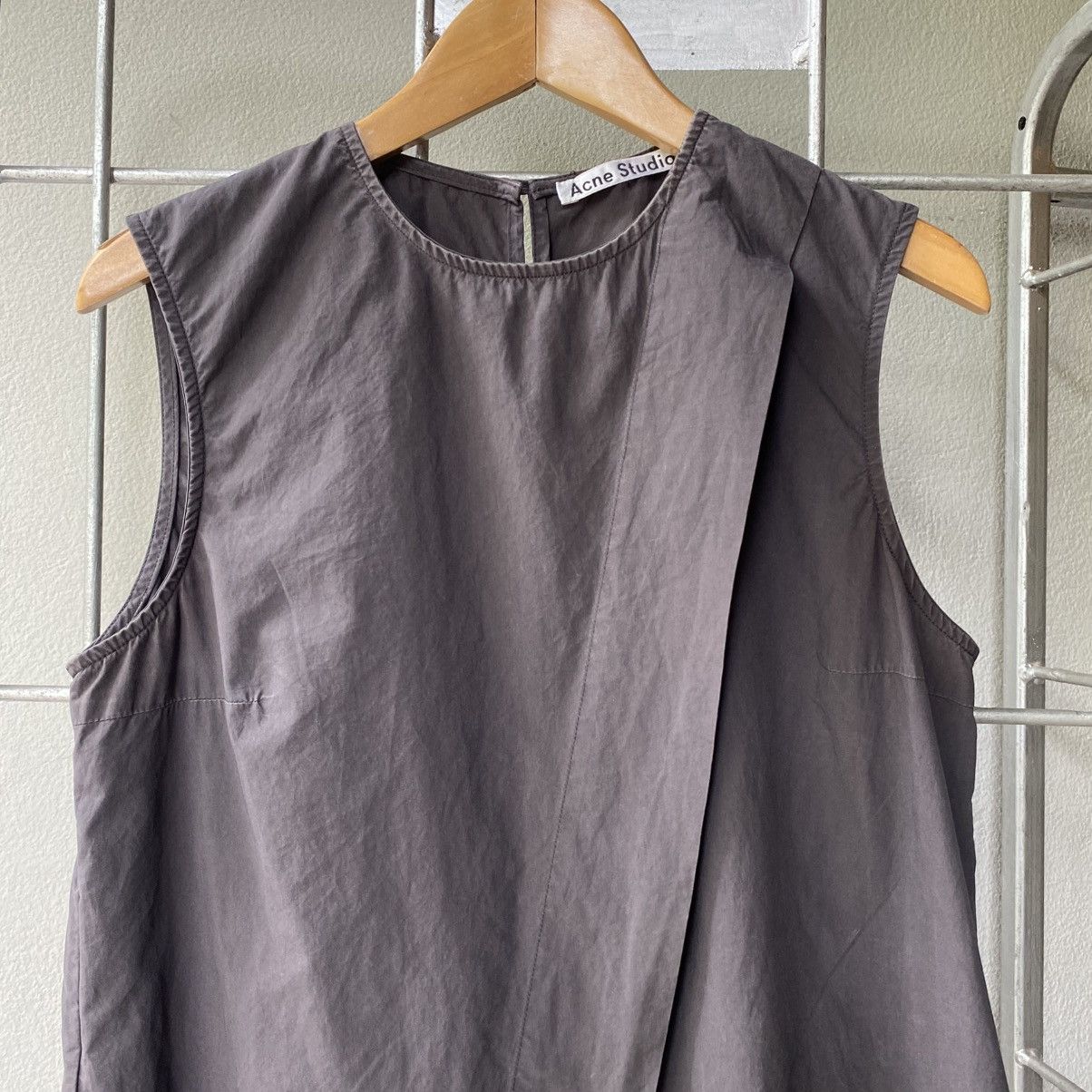 Acne Studios Acne Studios Brown Sleeveless Round Neck Top with Folded Hem Size XXS / US 00 / IT 34 - 4 Thumbnail
