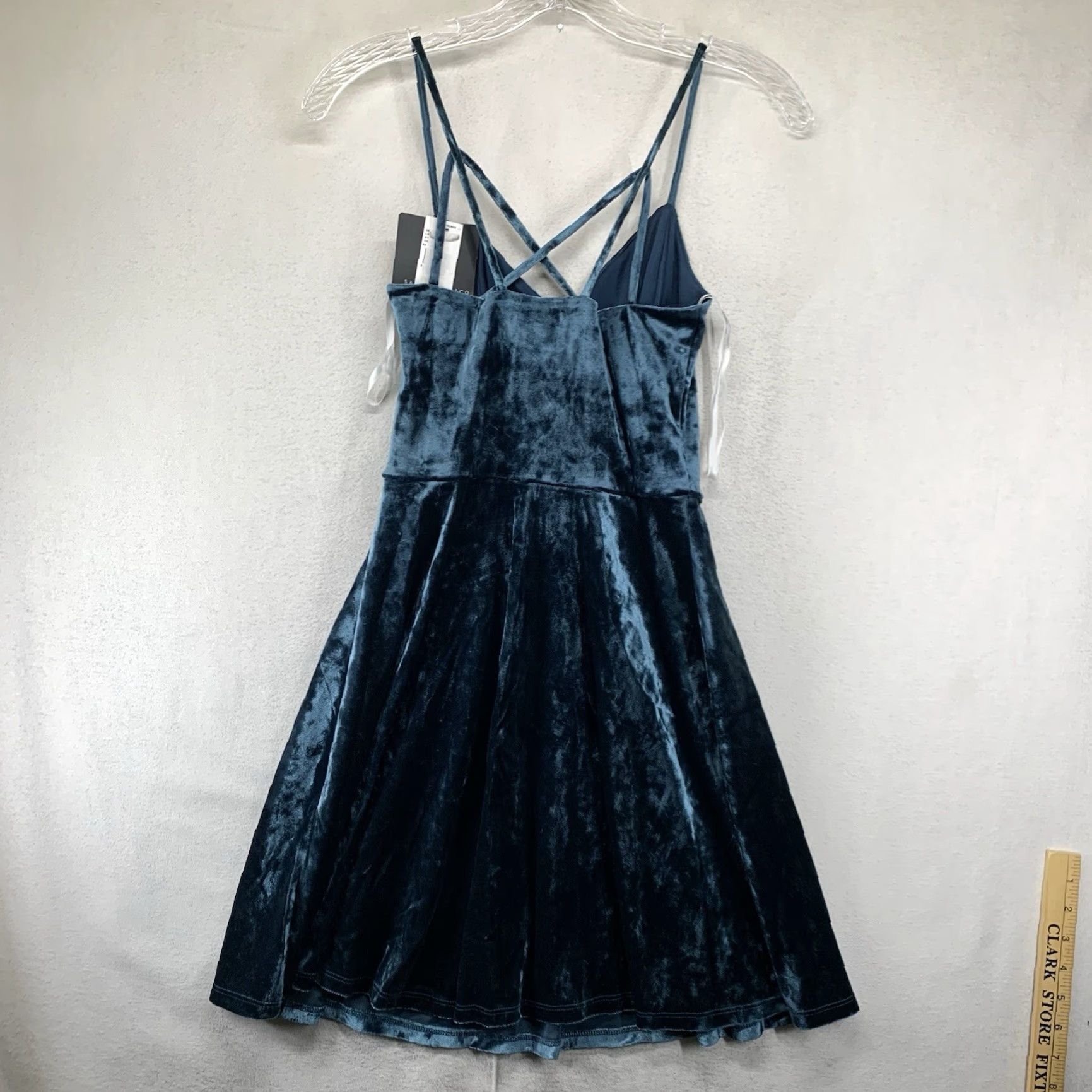 Vintage VINTAGE I.N. San Francisco Women Slip Dress 90's Velvet Dark Teal Y2K Small Stretch Size S / US 4 / IT 40 - 2 Thumbnail