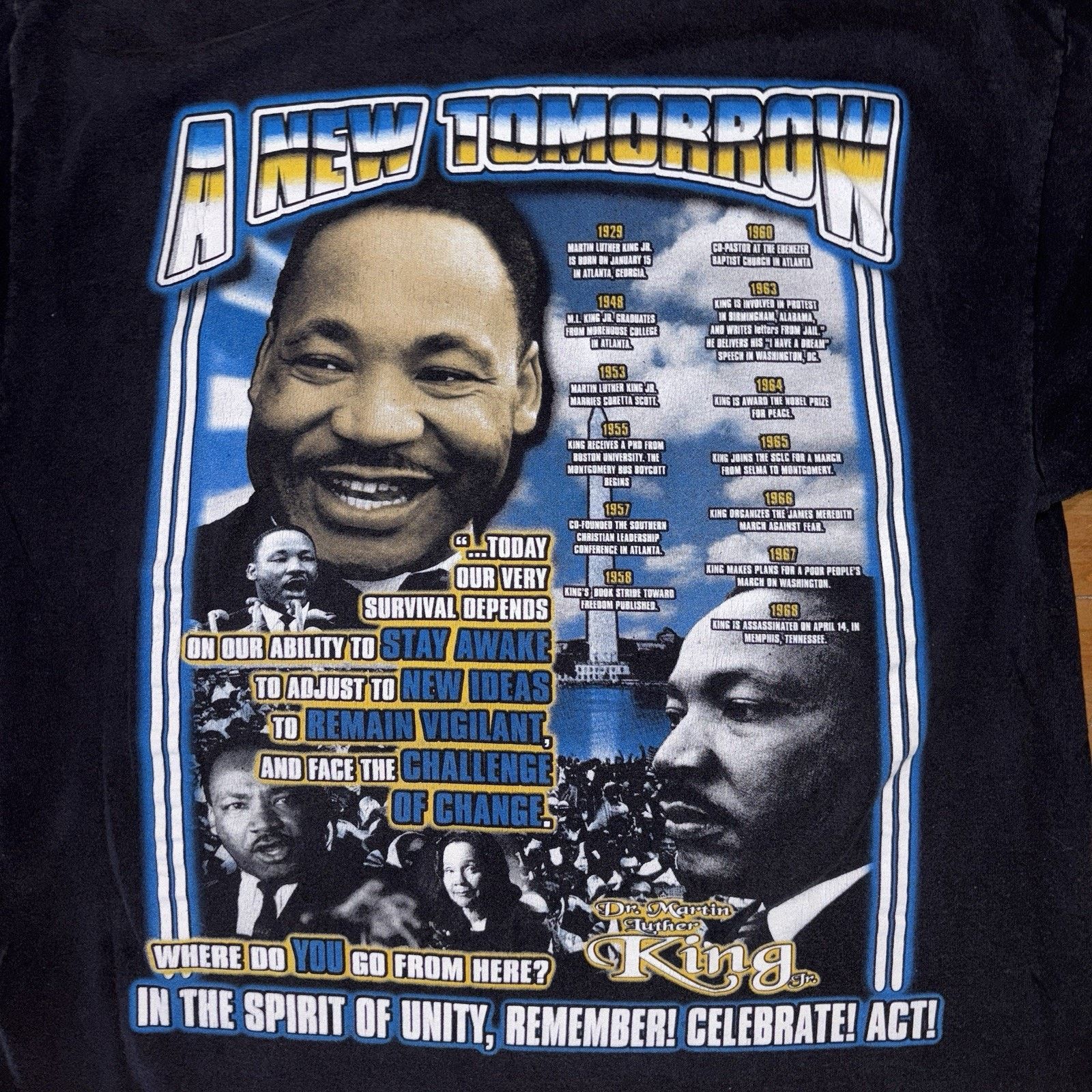 Vintage Vintage 90s Martin Luther King Rap MLK T-Shirt Black History Size US XL / EU 56 / 4 - 6 Thumbnail