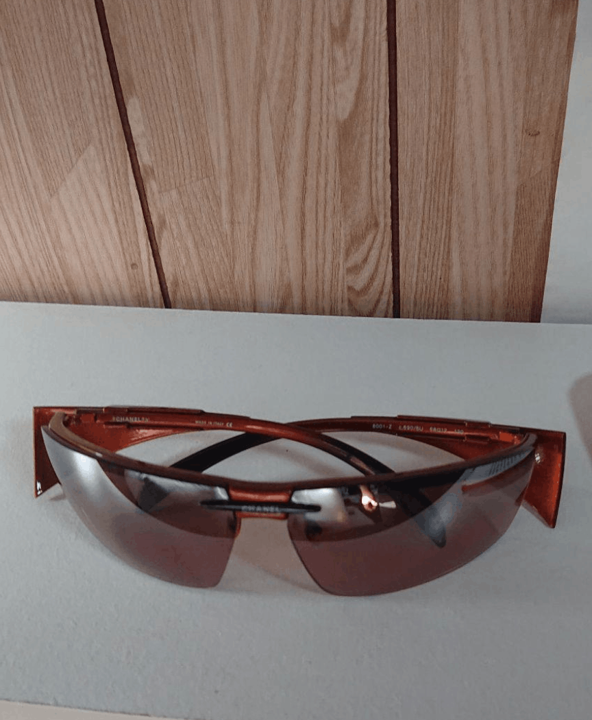 Chanel Sunglasses 5001-Z Rhinestone Logo Rimless Vintage