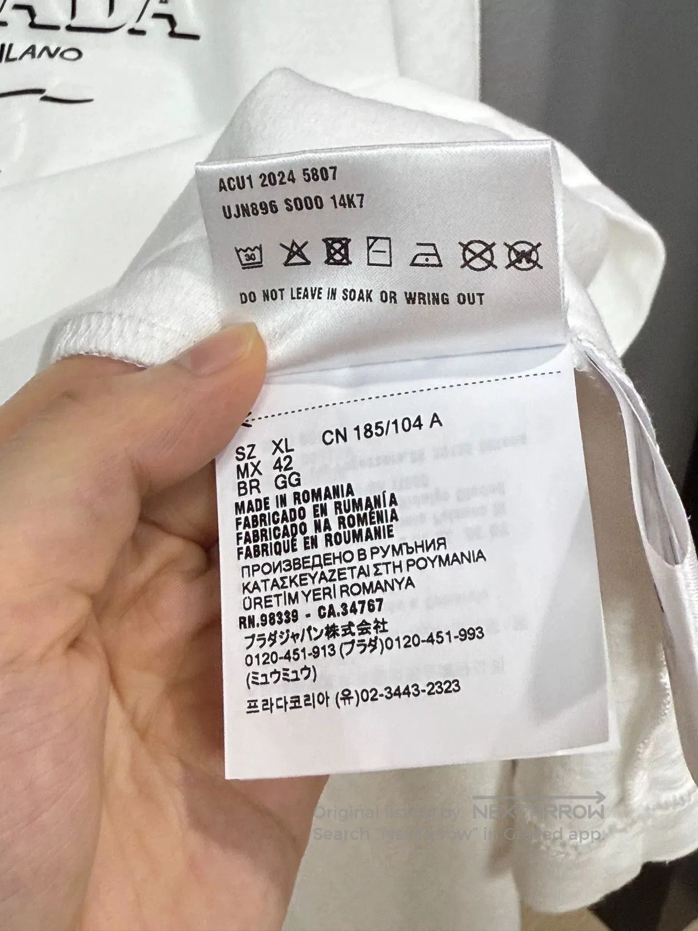 Prada Prada Logo Slogan Short-Sleeve T-Shirt. Size US XL / EU 56 / 4 - 5 Thumbnail
