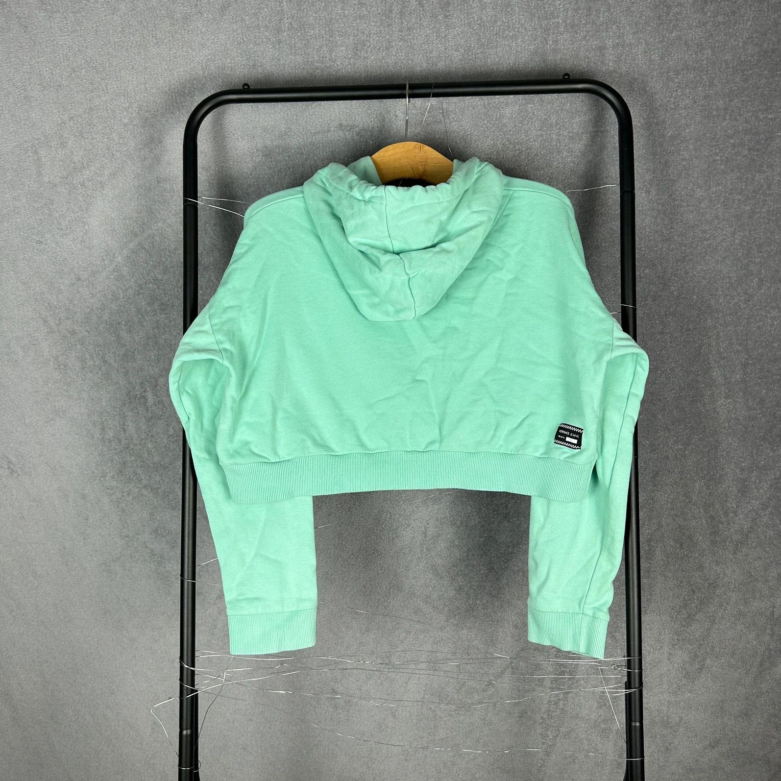 Designer × Versace × Versace Jeans Couture Versace Jeans mint hoodie crop top big logo print spellout Size XS / US 0-2 / IT 36-38 - 2 Thumbnail