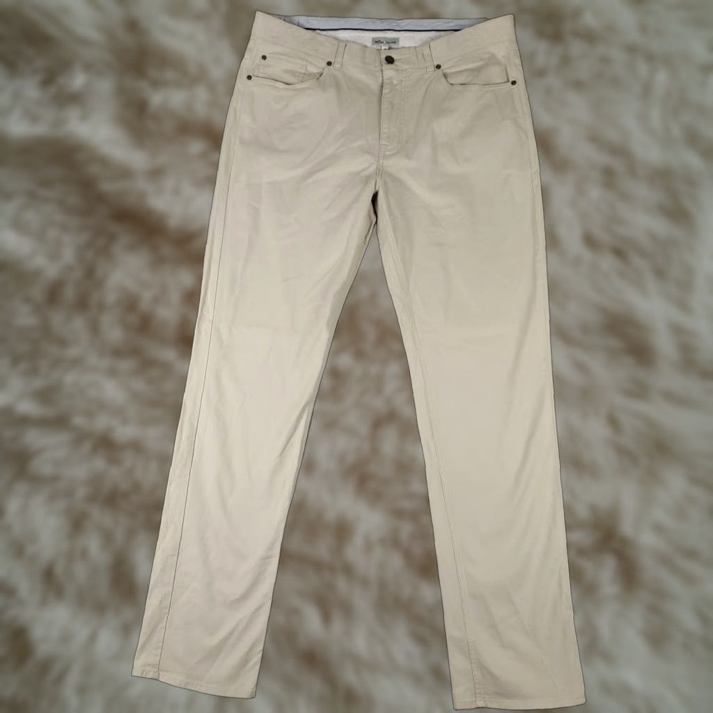 Peter Millar VINTAGE Not Applicable Peter Millar Men's Pants 38 Beige Chino Casual Straight Leg Cotton Spandex 2000s Mens Size US 38 / EU 54 - 1 Thumbnail